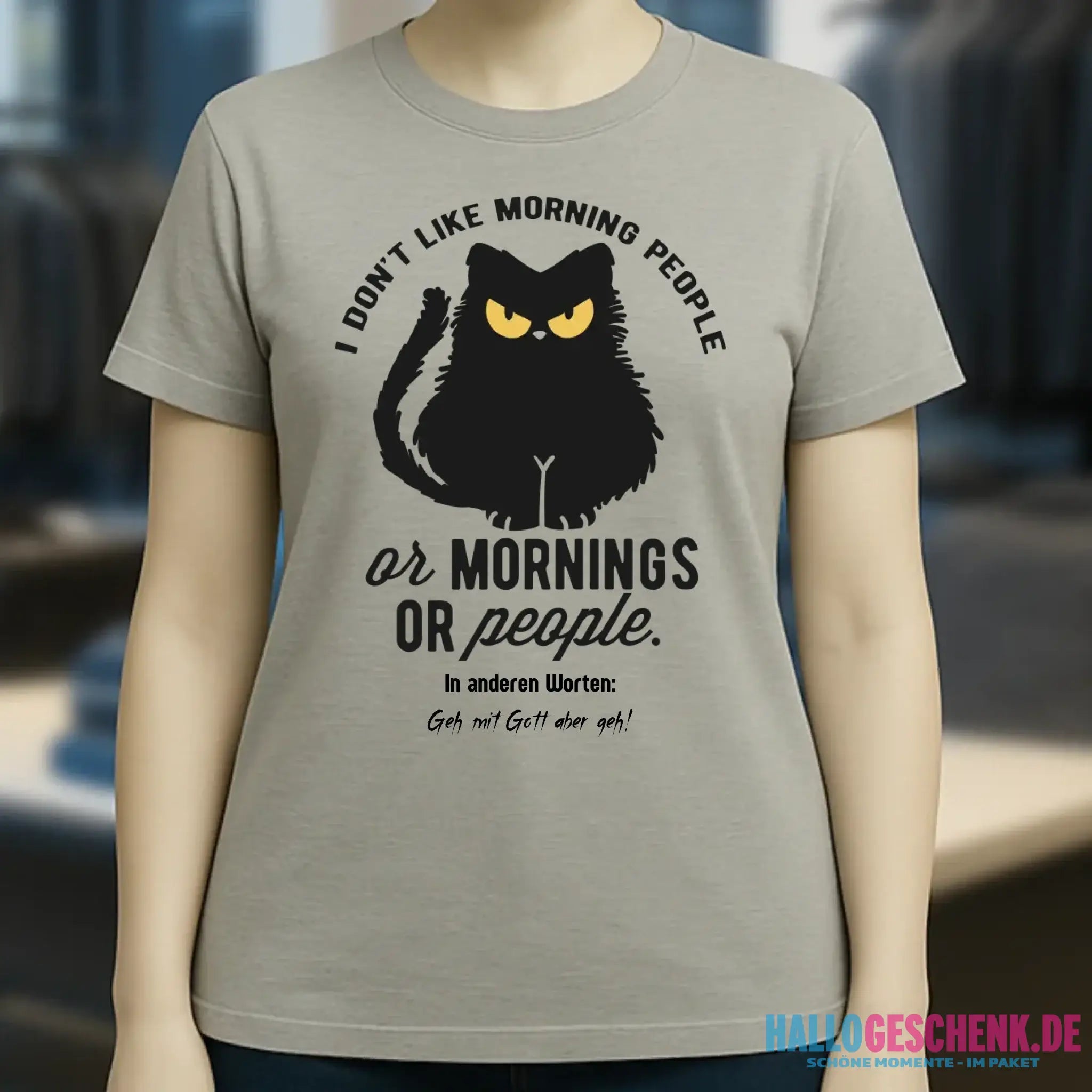 MORNING PEOPLE CAT • Katze • Ladies Premium T-Shirt XS-2XL aus Bio-Baumwolle für Damen • Exklusivdesign • personalisiert