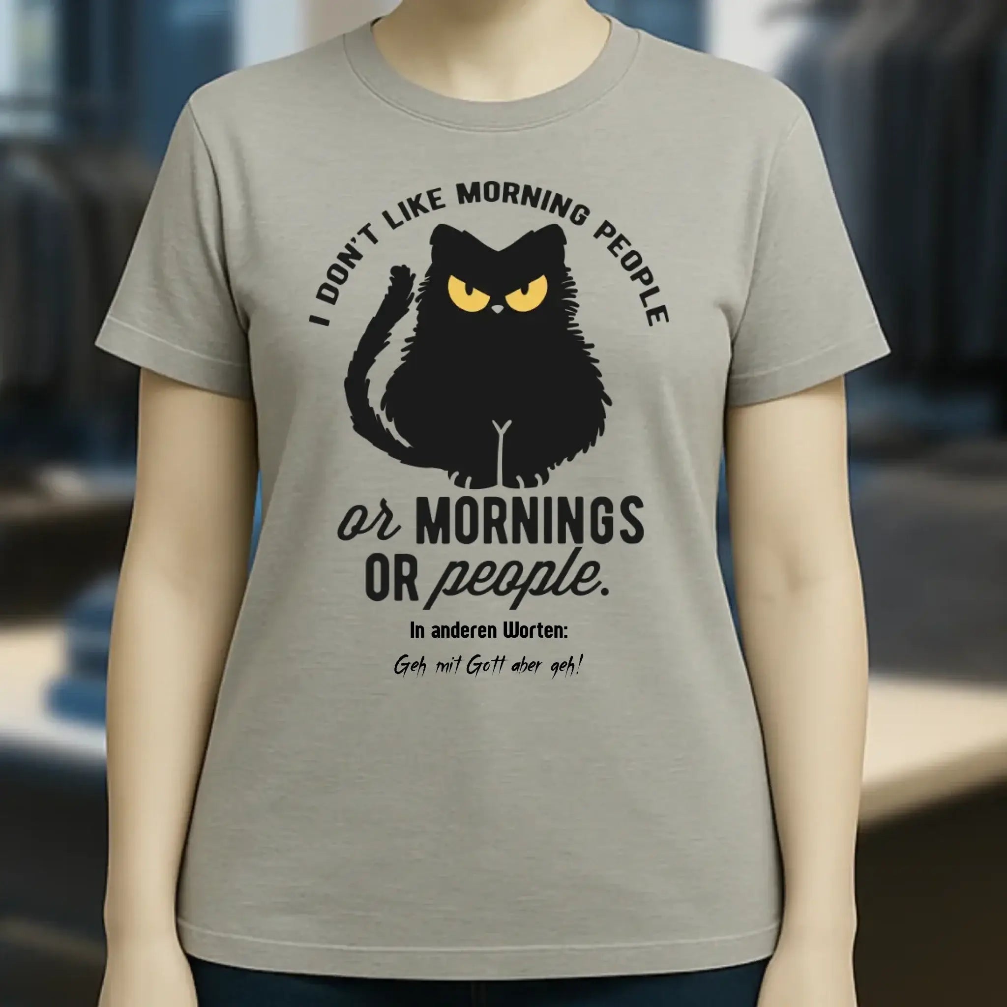 MORNING PEOPLE CAT • Katze • Ladies Premium T-Shirt XS-2XL aus Bio-Baumwolle für Damen • Exklusivdesign • personalisiert