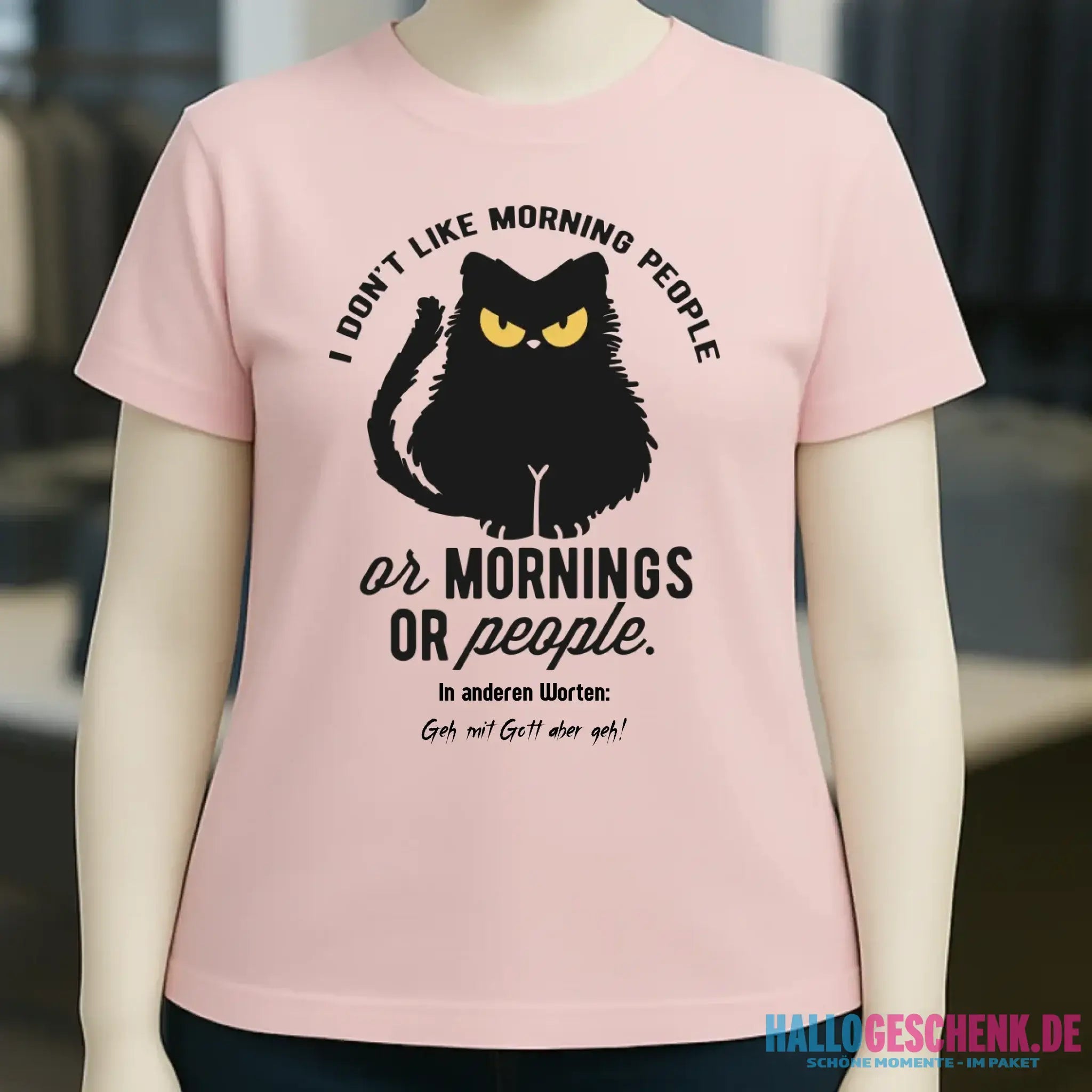 MORNING PEOPLE CAT • Katze • Ladies Premium T-Shirt XS-2XL aus Bio-Baumwolle für Damen • Exklusivdesign • personalisiert