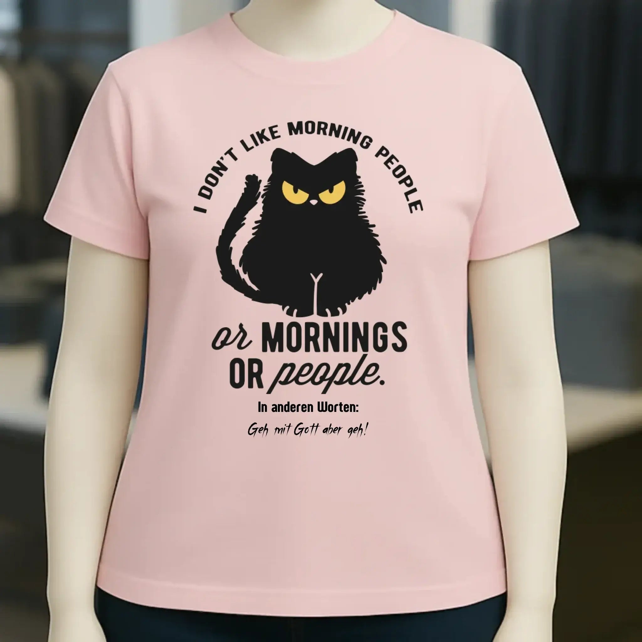 MORNING PEOPLE CAT • Katze • Ladies Premium T-Shirt XS-2XL aus Bio-Baumwolle für Damen • Exklusivdesign • personalisiert