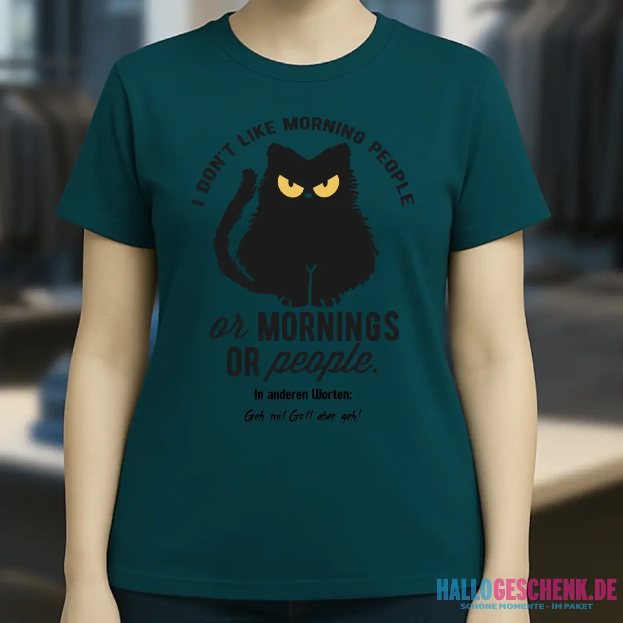 MORNING PEOPLE CAT • Katze • Ladies Premium T-Shirt XS-2XL aus Bio-Baumwolle für Damen • Exklusivdesign • personalisiert