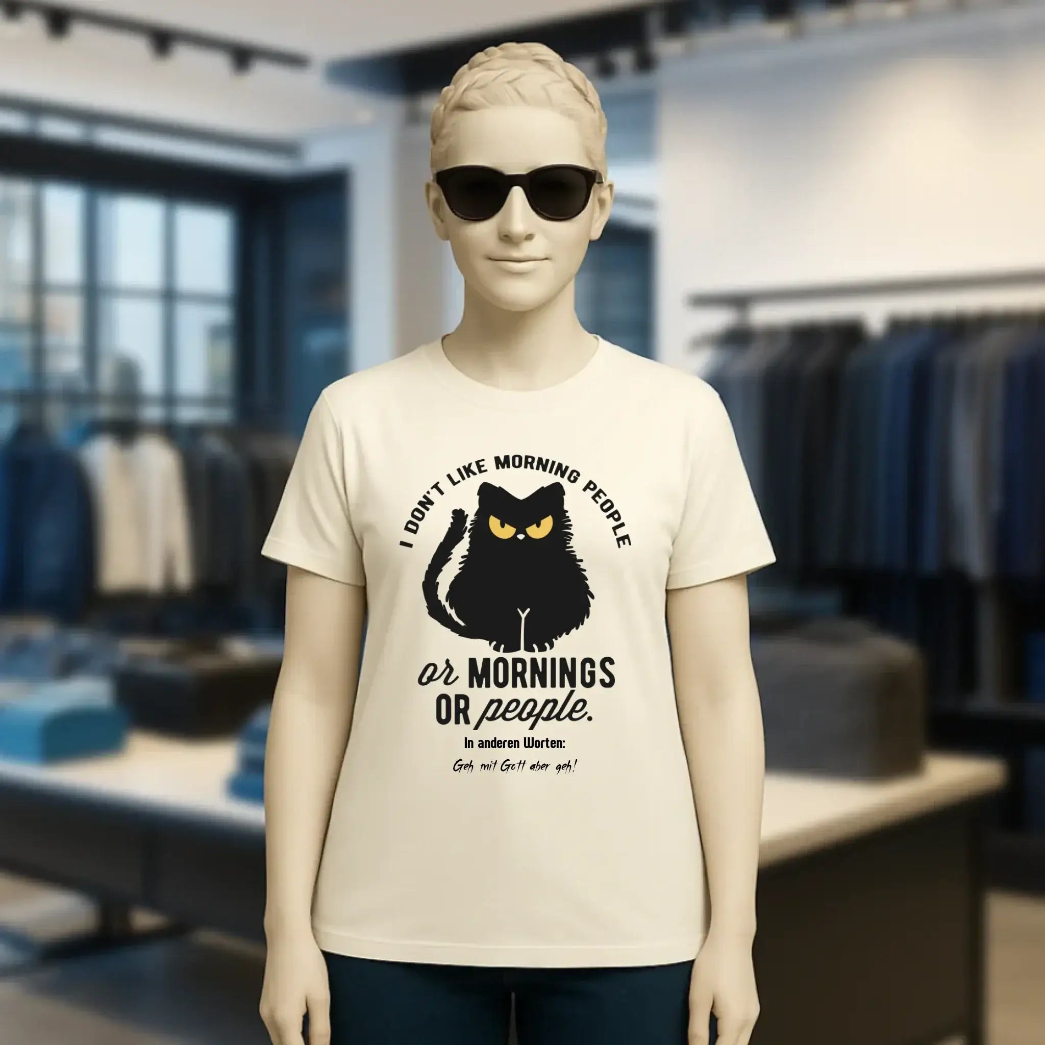 MORNING PEOPLE CAT • Katze • Ladies Premium T-Shirt XS-2XL aus Bio-Baumwolle für Damen • Exklusivdesign • personalisiert