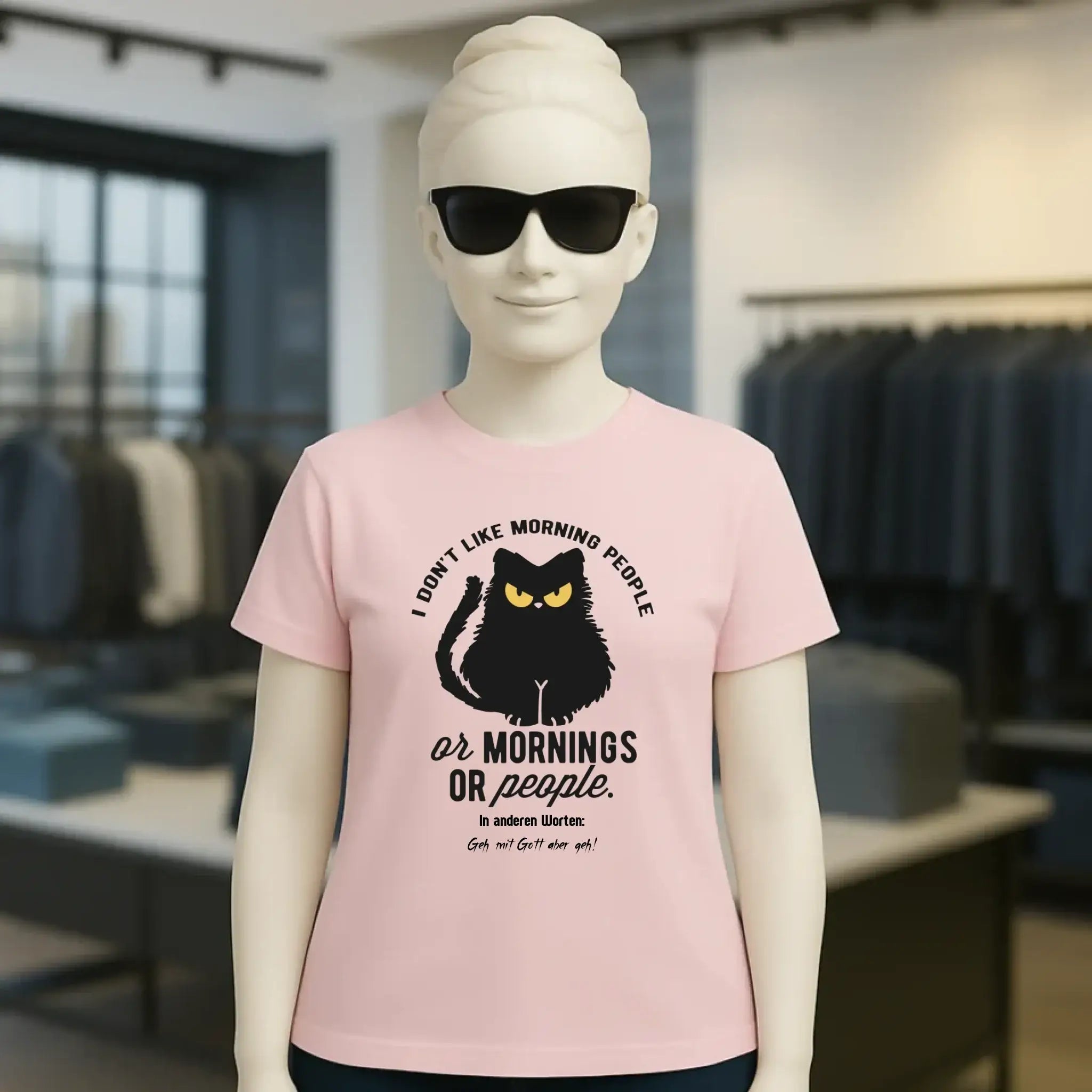 MORNING PEOPLE CAT • Katze • Ladies Premium T-Shirt XS-2XL aus Bio-Baumwolle für Damen • Exklusivdesign • personalisiert