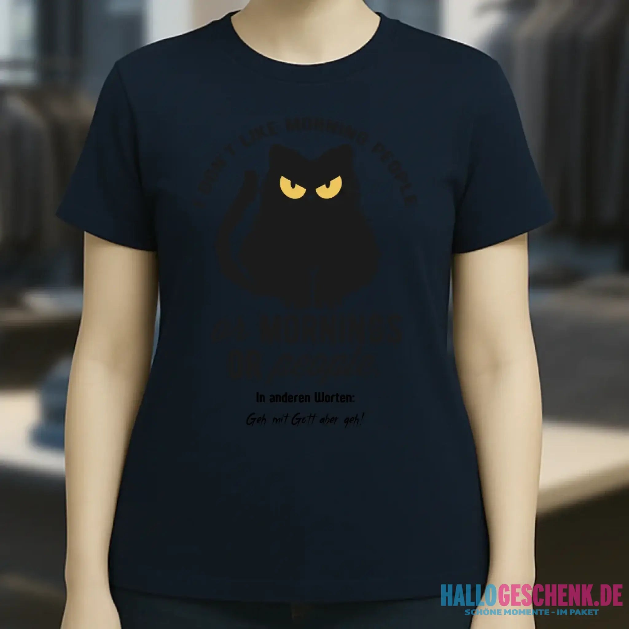 MORNING PEOPLE CAT • Katze • Ladies Premium T-Shirt XS-2XL aus Bio-Baumwolle für Damen • Exklusivdesign • personalisiert