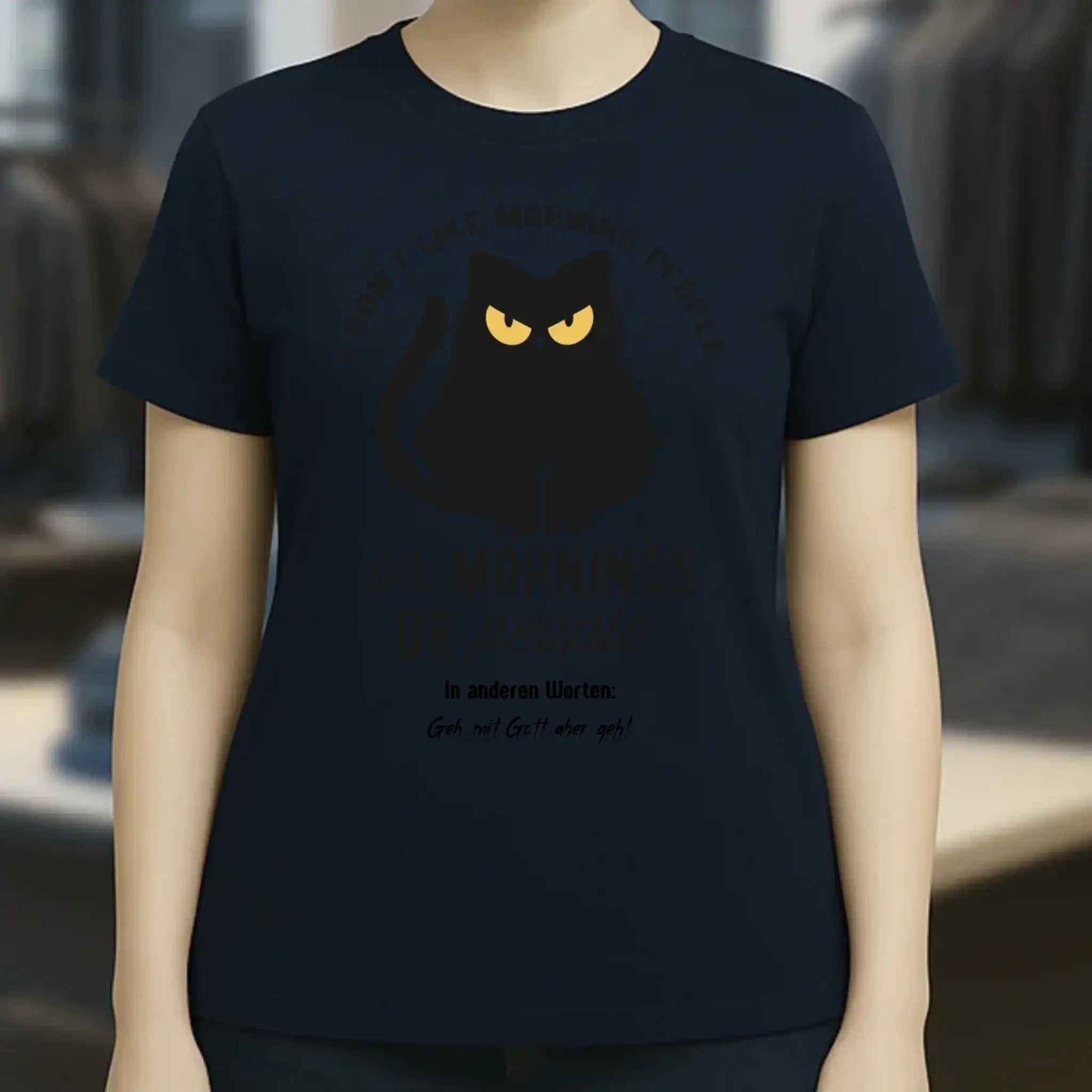MORNING PEOPLE CAT • Katze • Ladies Premium T-Shirt XS-2XL aus Bio-Baumwolle für Damen • Exklusivdesign • personalisiert