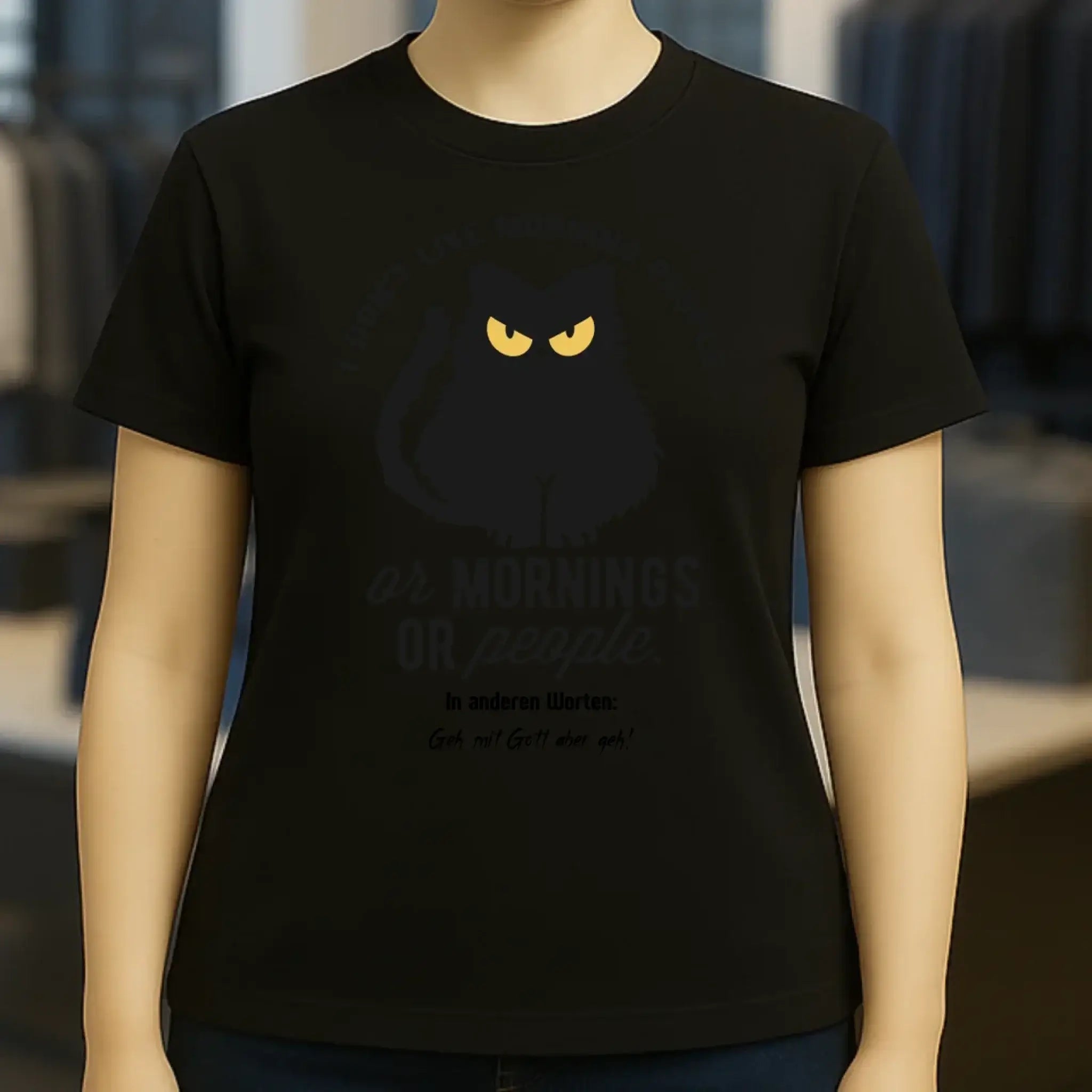 MORNING PEOPLE CAT • Katze • Ladies Premium T-Shirt XS-2XL aus Bio-Baumwolle für Damen • Exklusivdesign • personalisiert