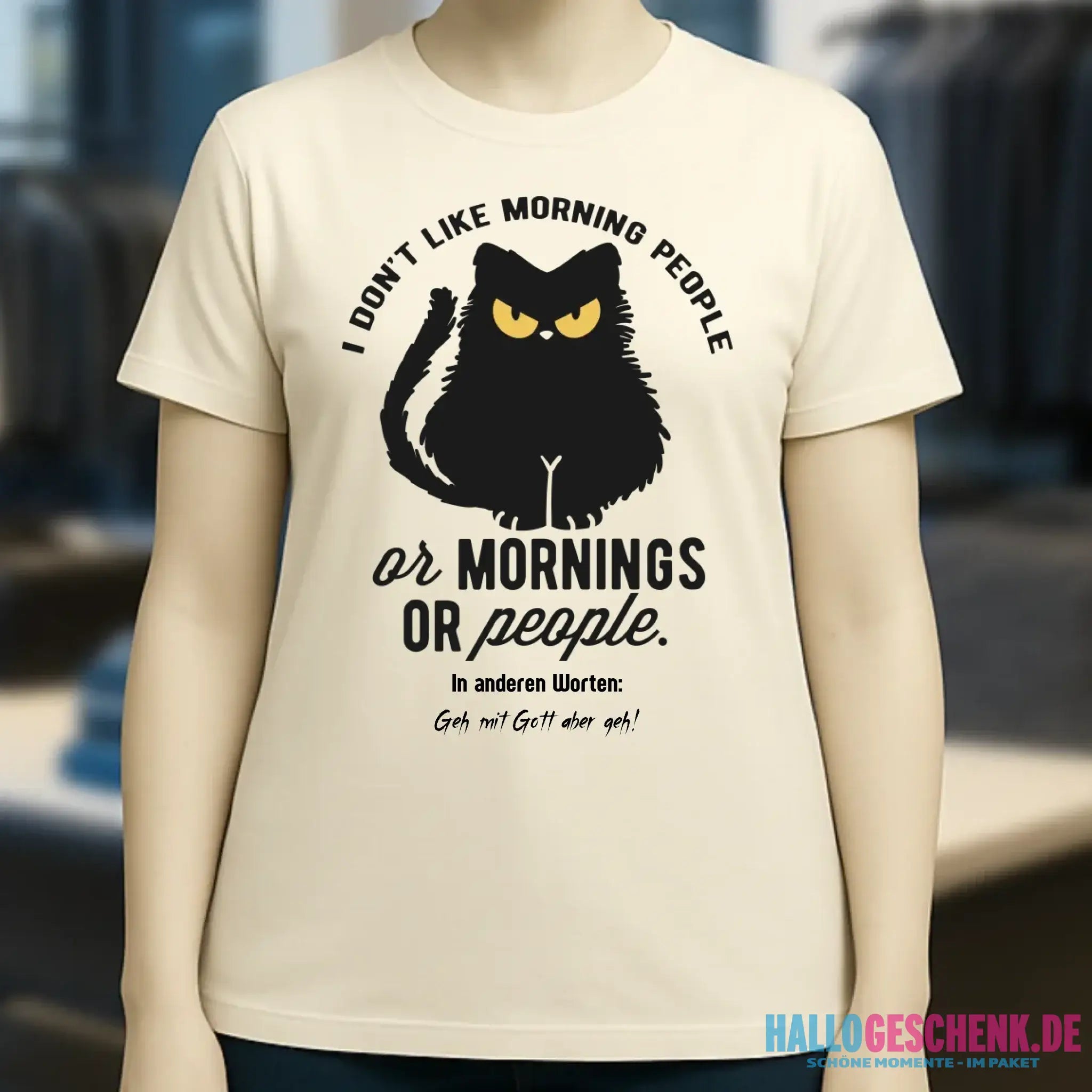 MORNING PEOPLE CAT • Katze • Ladies Premium T-Shirt XS-2XL aus Bio-Baumwolle für Damen • Exklusivdesign • personalisiert