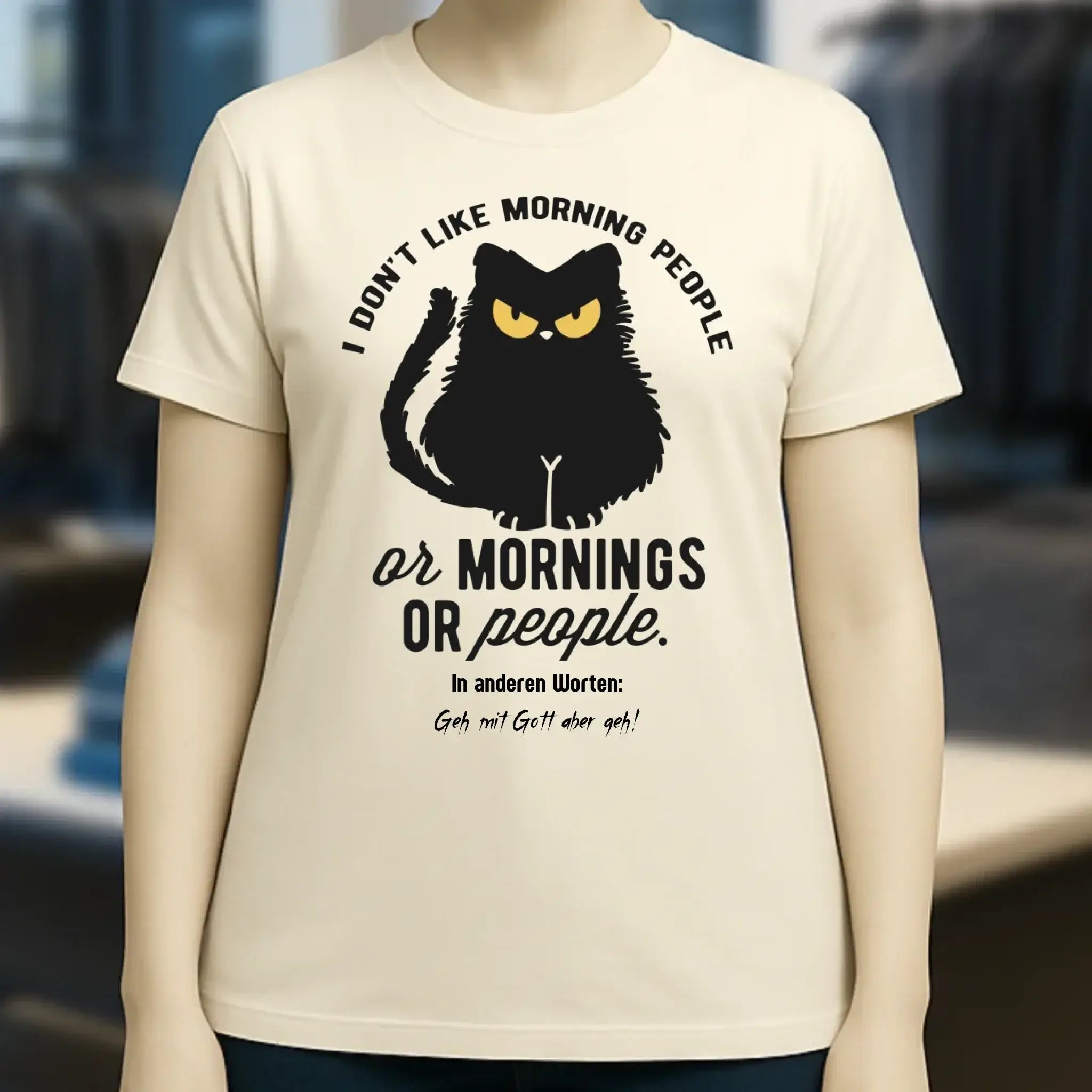 MORNING PEOPLE CAT • Katze • Ladies Premium T-Shirt XS-2XL aus Bio-Baumwolle für Damen • Exklusivdesign • personalisiert