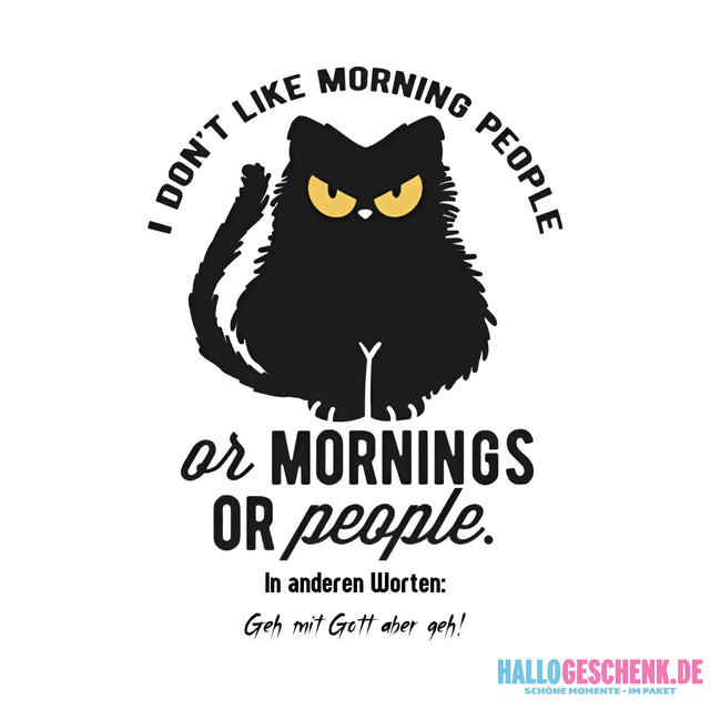 MORNING PEOPLE CAT • Katze • STICKER 20x20 cm (Aufkleber) - White / OneSize / ausgestanzter Sticker 20x20 cm