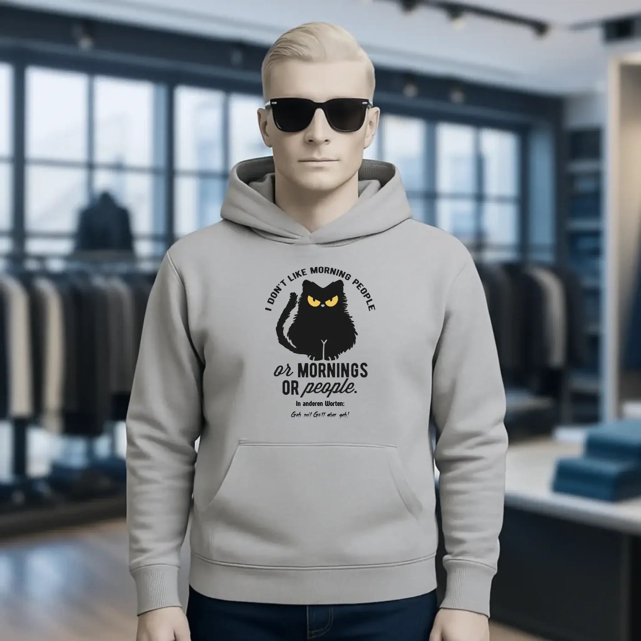 MORNING PEOPLE CAT • Katze • Unisex Premium Hoodie XS-5XL aus Bio-Baumwolle für Damen & Herren • Exklusivdesign • personalisiert
