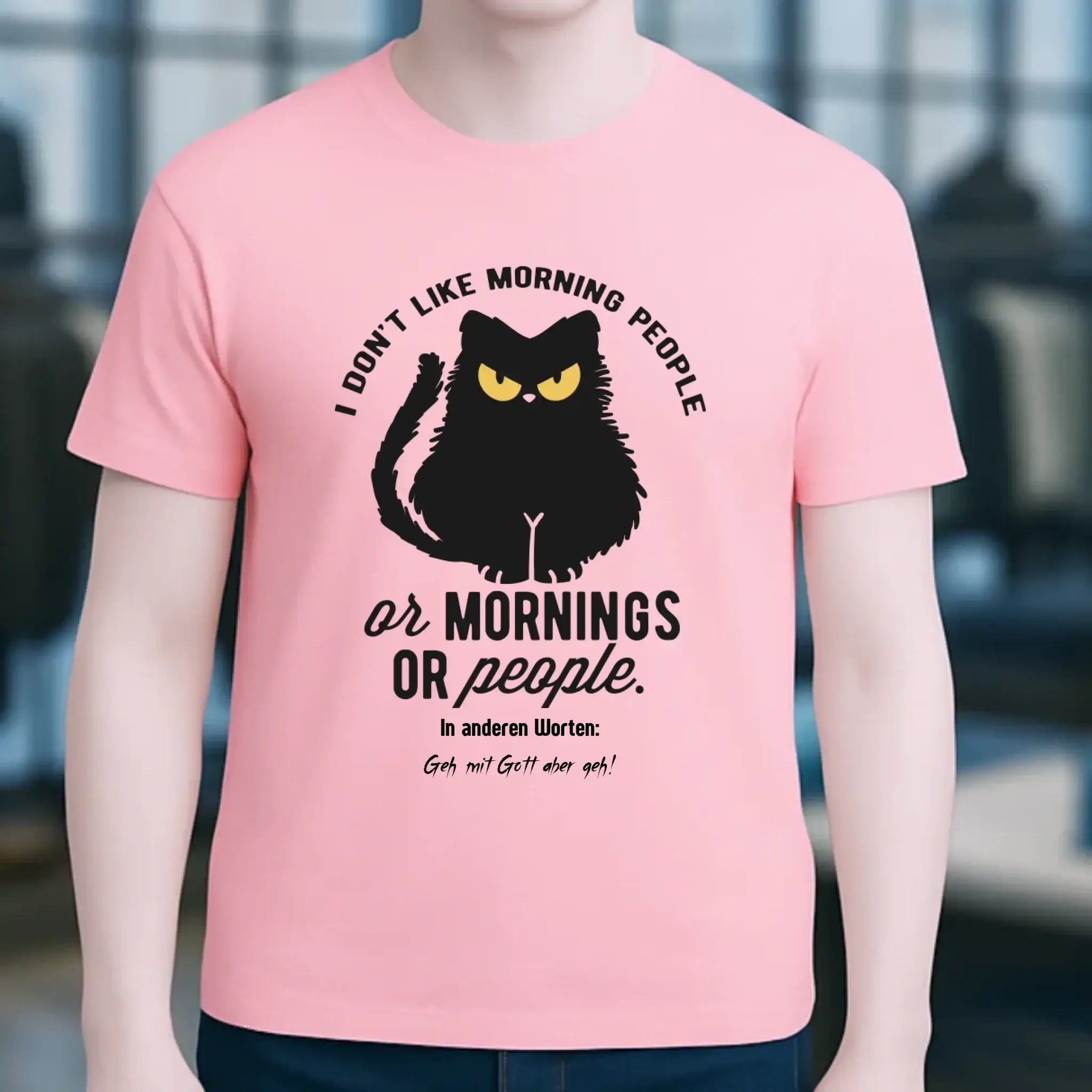 MORNING PEOPLE CAT • Katze • Unisex Premium T-Shirt XS-5XL aus Bio-Baumwolle für Damen & Herren • Exklusivdesign • personalisiert