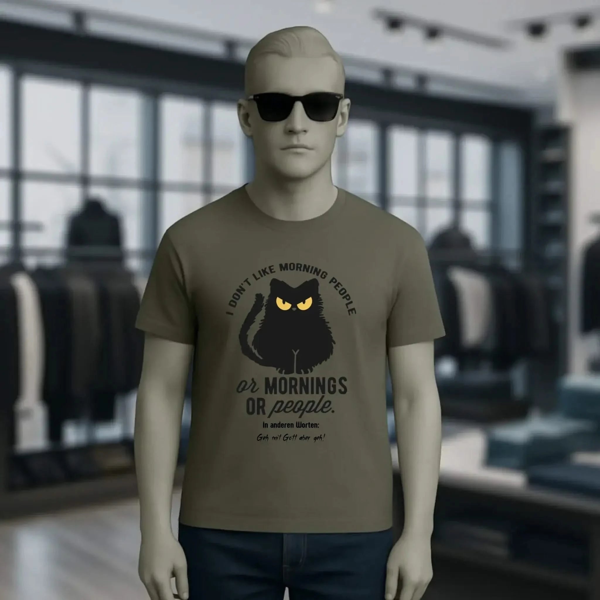 MORNING PEOPLE CAT • Katze • Unisex Premium T-Shirt XS-5XL aus Bio-Baumwolle für Damen & Herren • Exklusivdesign • personalisiert