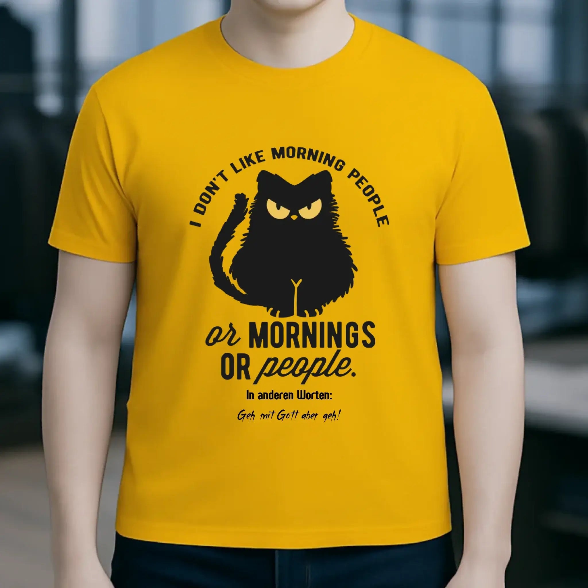 MORNING PEOPLE CAT • Katze • Unisex Premium T-Shirt XS-5XL aus Bio-Baumwolle für Damen & Herren • Exklusivdesign • personalisiert