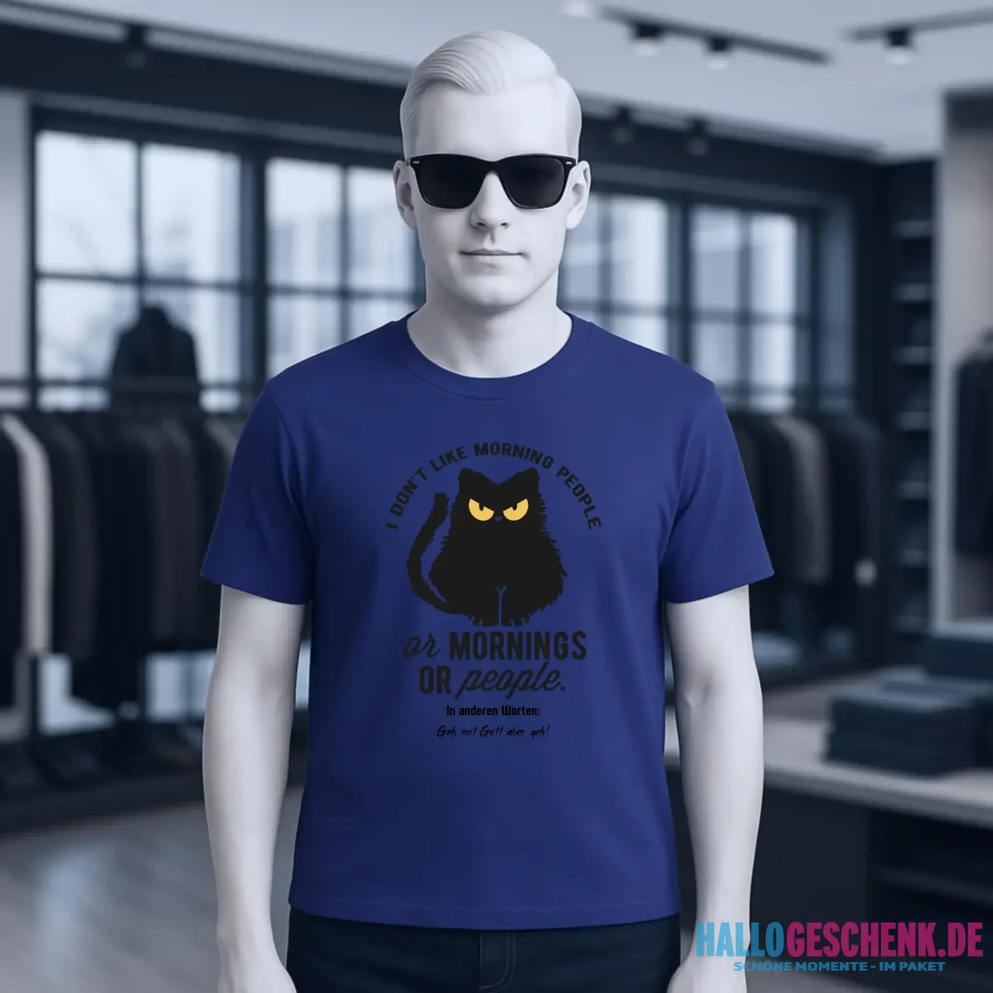 MORNING PEOPLE CAT • Katze • Unisex Premium T-Shirt XS-5XL aus Bio-Baumwolle für Damen & Herren • Exklusivdesign • personalisiert