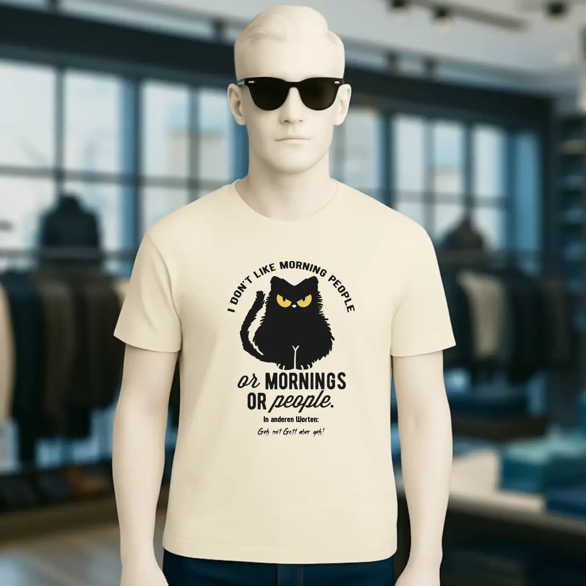 MORNING PEOPLE CAT • Katze • Unisex Premium T-Shirt XS-5XL aus Bio-Baumwolle für Damen & Herren • Exklusivdesign • personalisiert