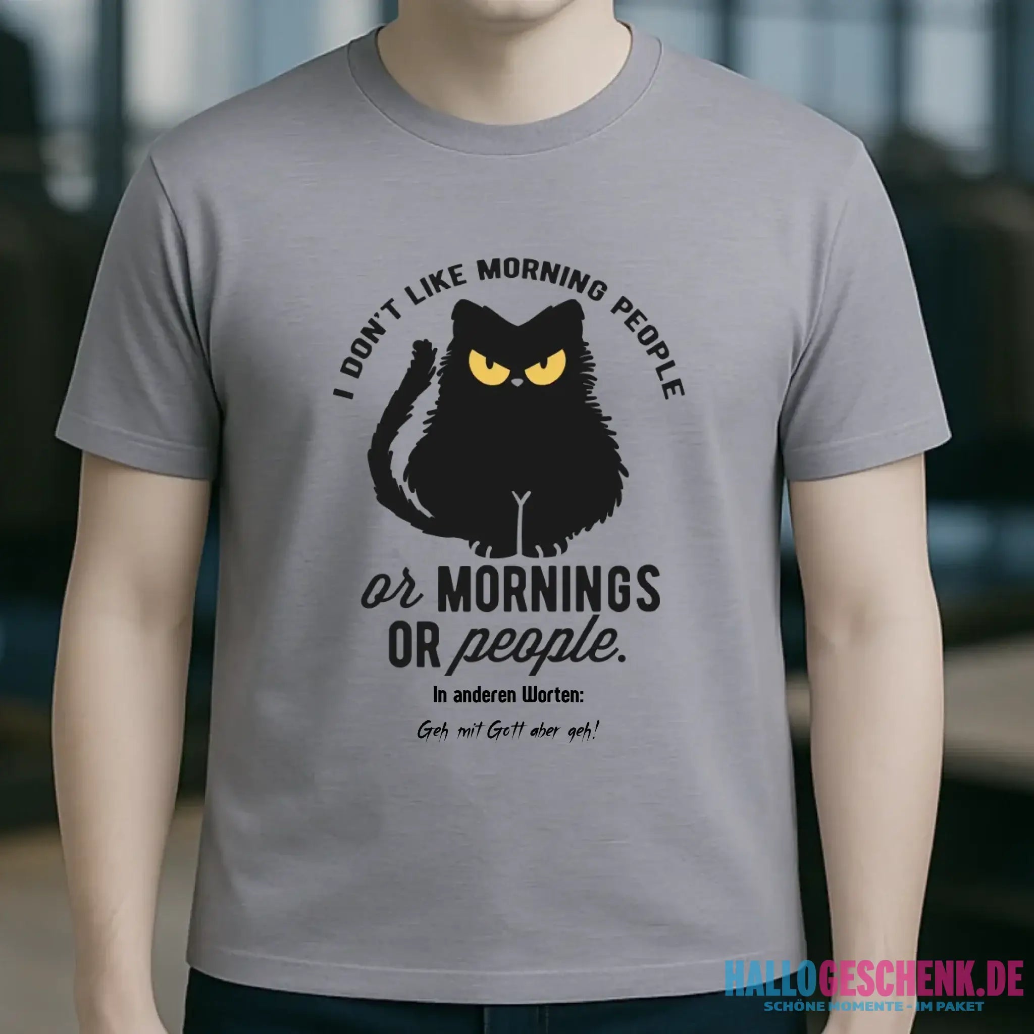 MORNING PEOPLE CAT • Katze • Unisex Premium T-Shirt XS-5XL aus Bio-Baumwolle für Damen & Herren • Exklusivdesign • personalisiert