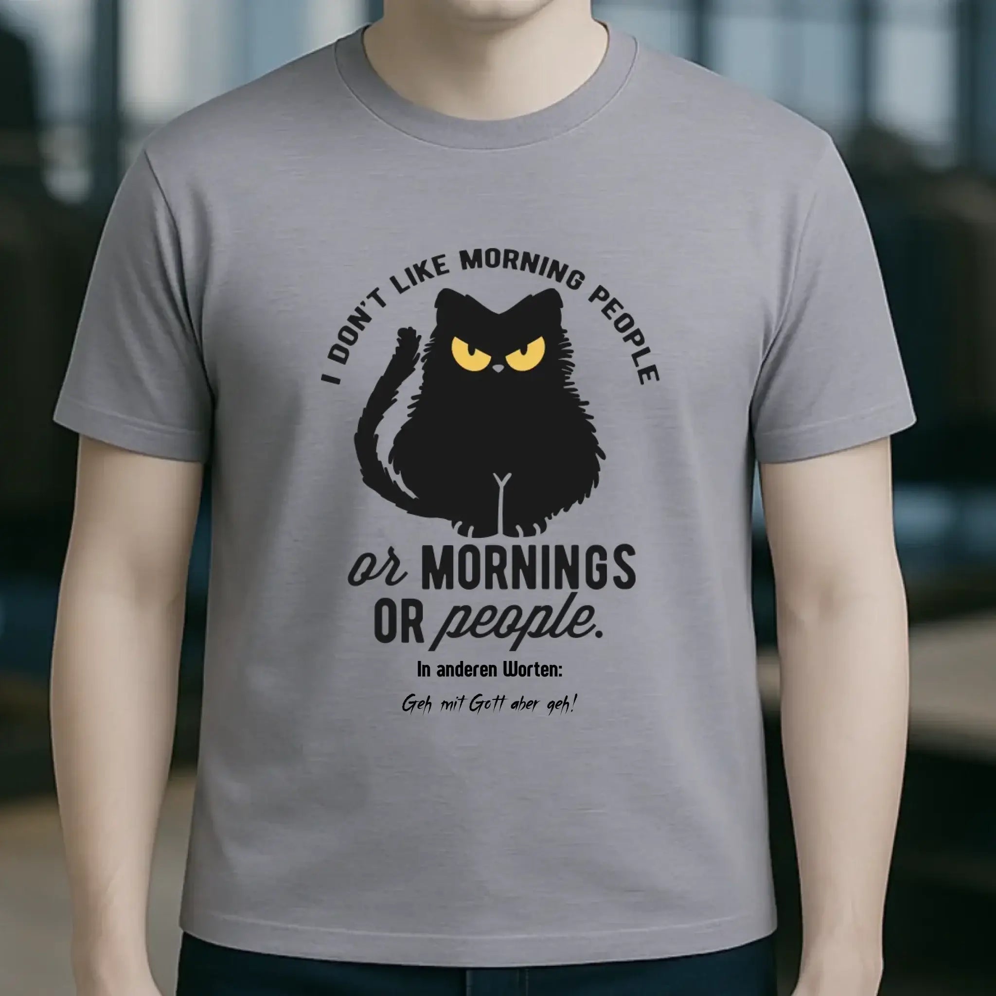 MORNING PEOPLE CAT • Katze • Unisex Premium T-Shirt XS-5XL aus Bio-Baumwolle für Damen & Herren • Exklusivdesign • personalisiert