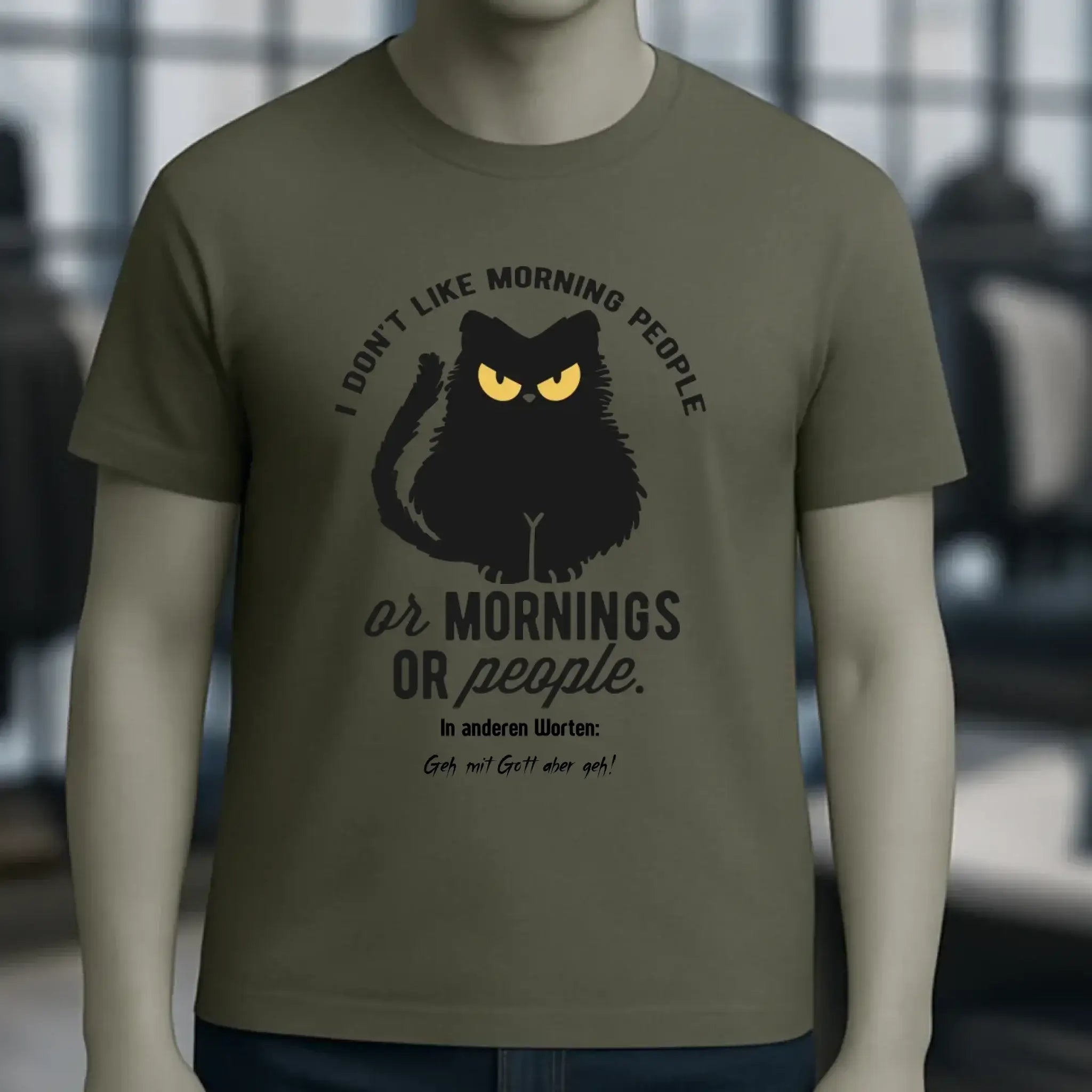 MORNING PEOPLE CAT • Katze • Unisex Premium T-Shirt XS-5XL aus Bio-Baumwolle für Damen & Herren • Exklusivdesign • personalisiert