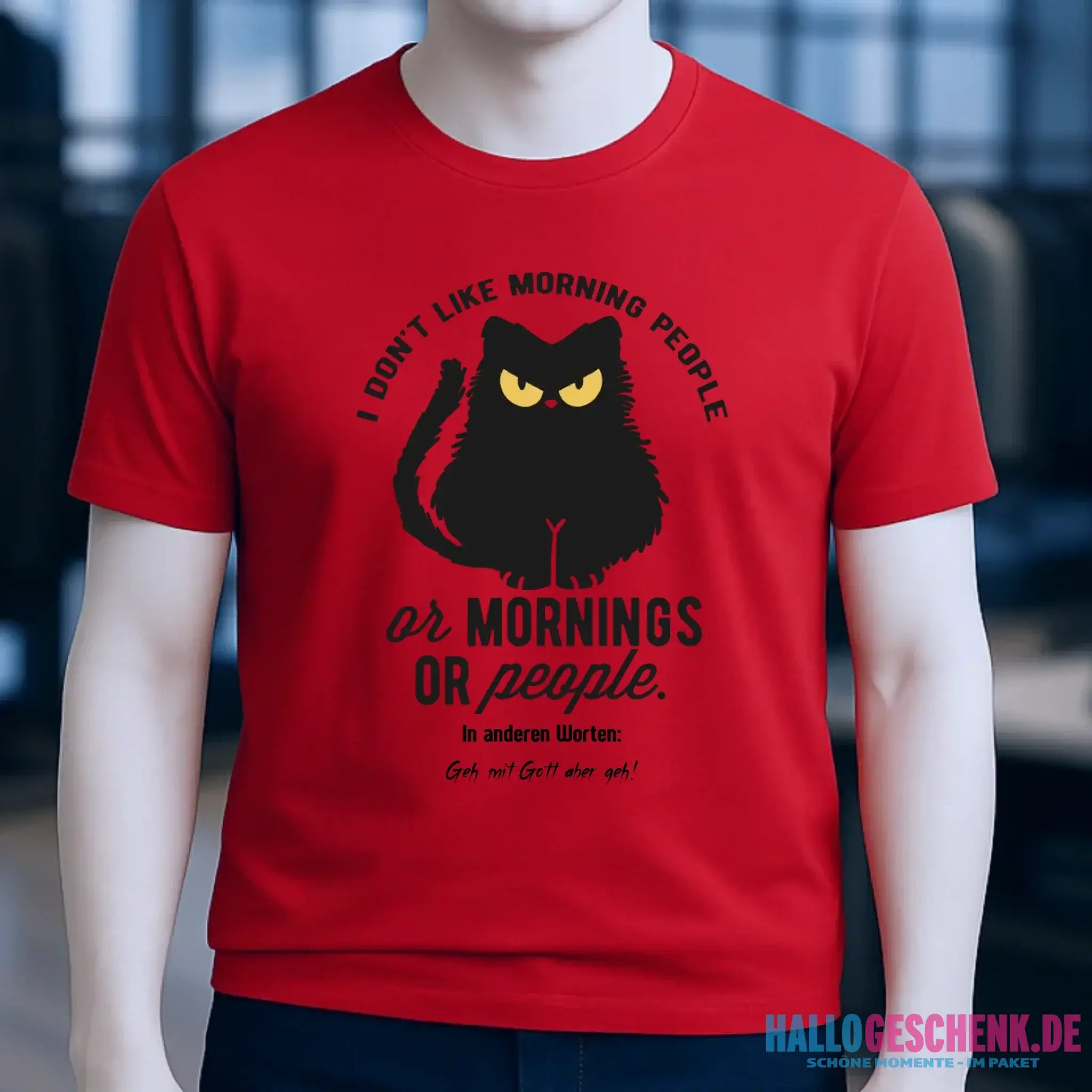 MORNING PEOPLE CAT • Katze • Unisex Premium T-Shirt XS-5XL aus Bio-Baumwolle für Damen & Herren • Exklusivdesign • personalisiert