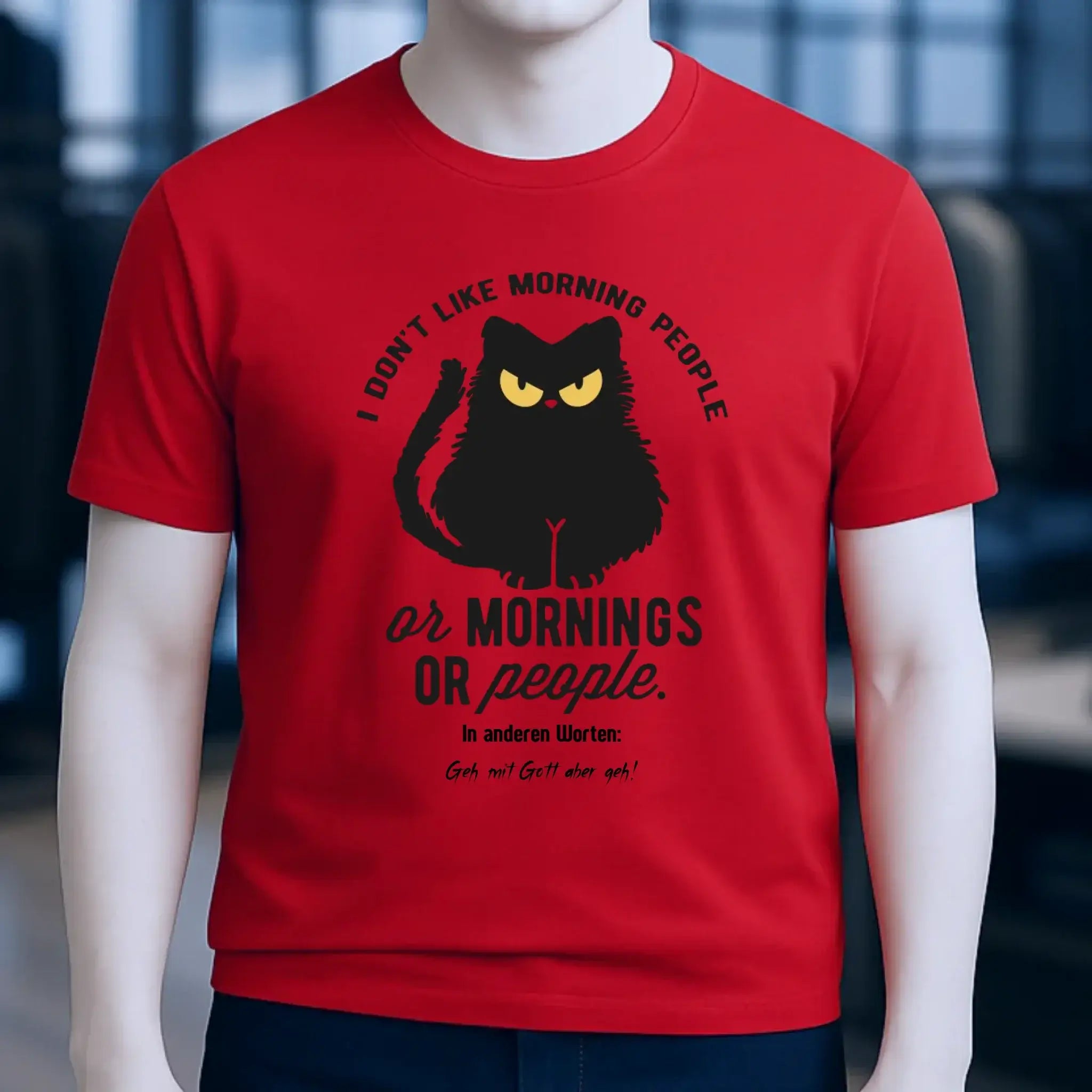 MORNING PEOPLE CAT • Katze • Unisex Premium T-Shirt XS-5XL aus Bio-Baumwolle für Damen & Herren • Exklusivdesign • personalisiert