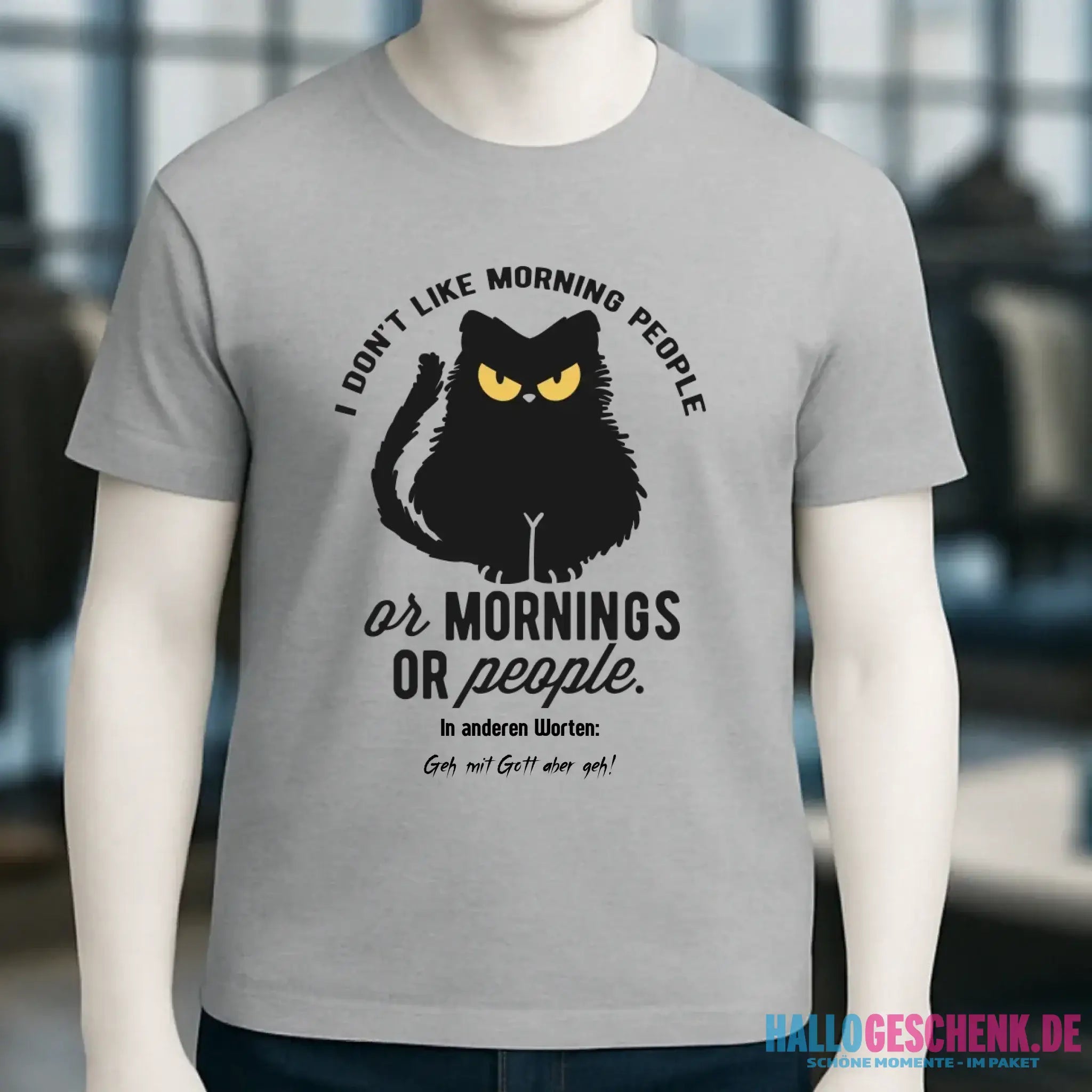 MORNING PEOPLE CAT • Katze • Unisex Premium T-Shirt XS-5XL aus Bio-Baumwolle für Damen & Herren • Exklusivdesign • personalisiert
