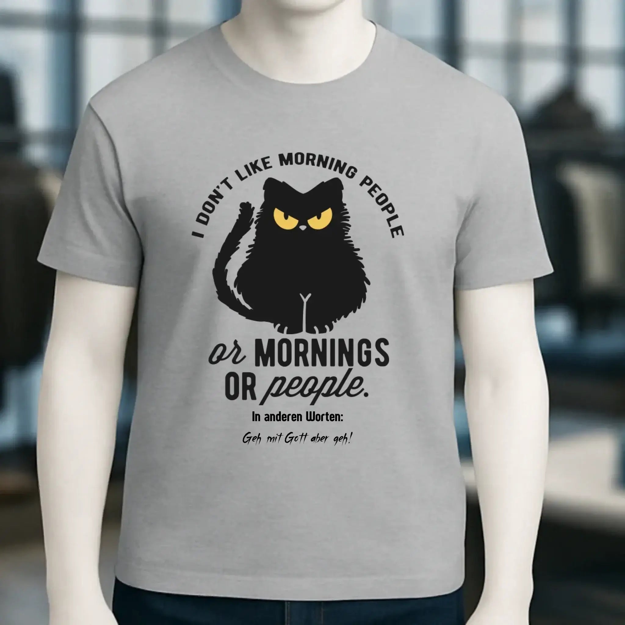 MORNING PEOPLE CAT • Katze • Unisex Premium T-Shirt XS-5XL aus Bio-Baumwolle für Damen & Herren • Exklusivdesign • personalisiert