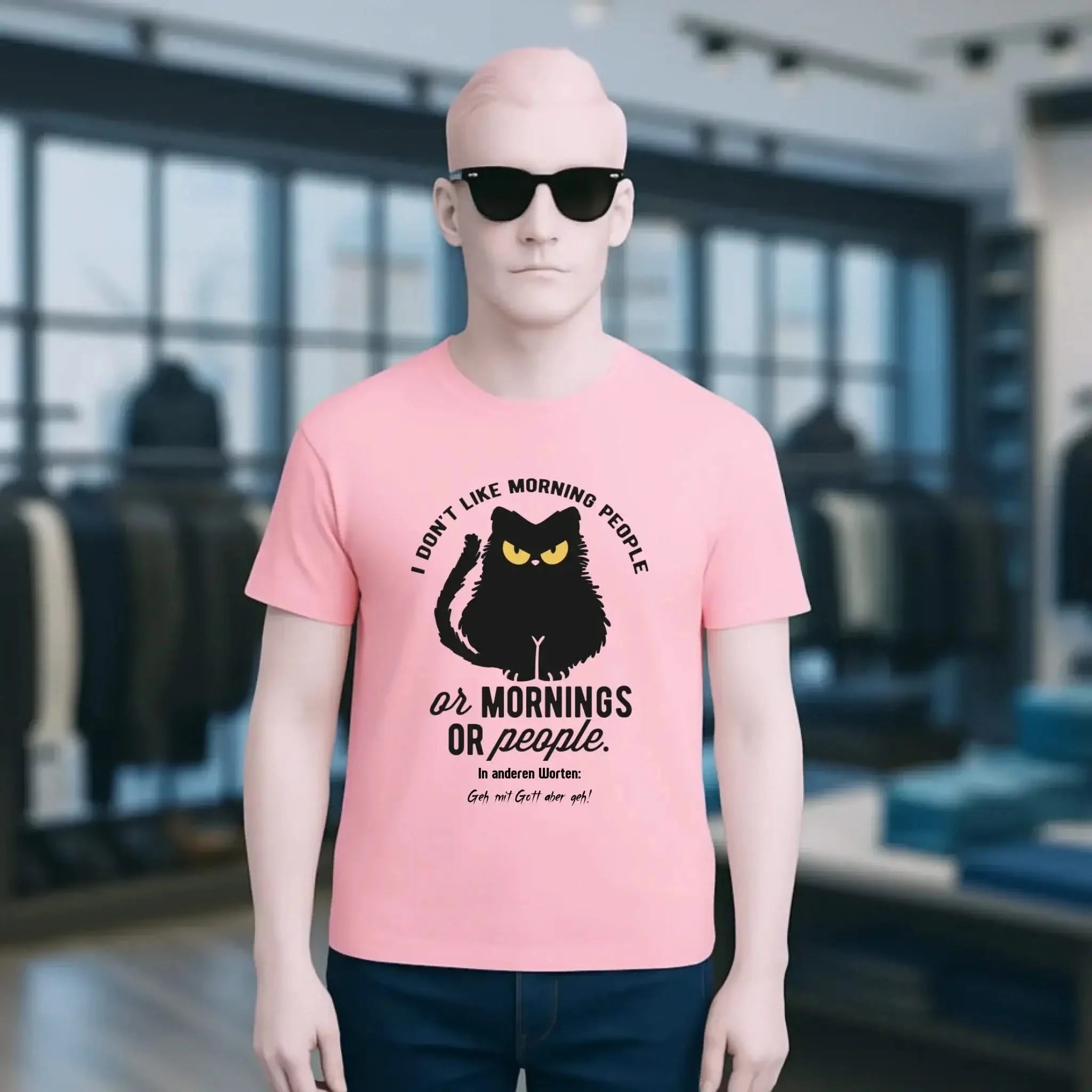 MORNING PEOPLE CAT • Katze • Unisex Premium T-Shirt XS-5XL aus Bio-Baumwolle für Damen & Herren • Exklusivdesign • personalisiert