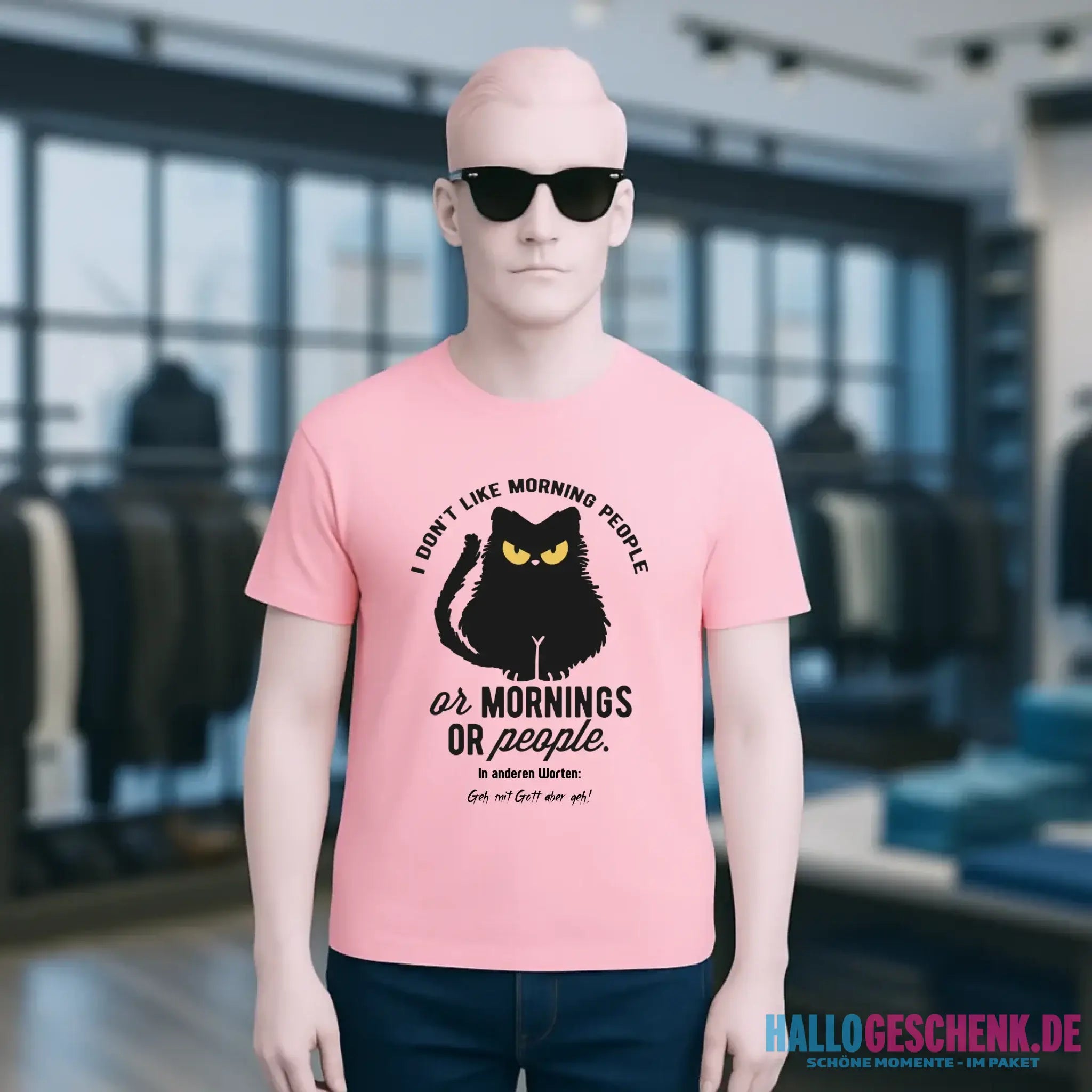MORNING PEOPLE CAT • Katze • Unisex Premium T-Shirt XS-5XL aus Bio-Baumwolle für Damen & Herren • Exklusivdesign • personalisiert