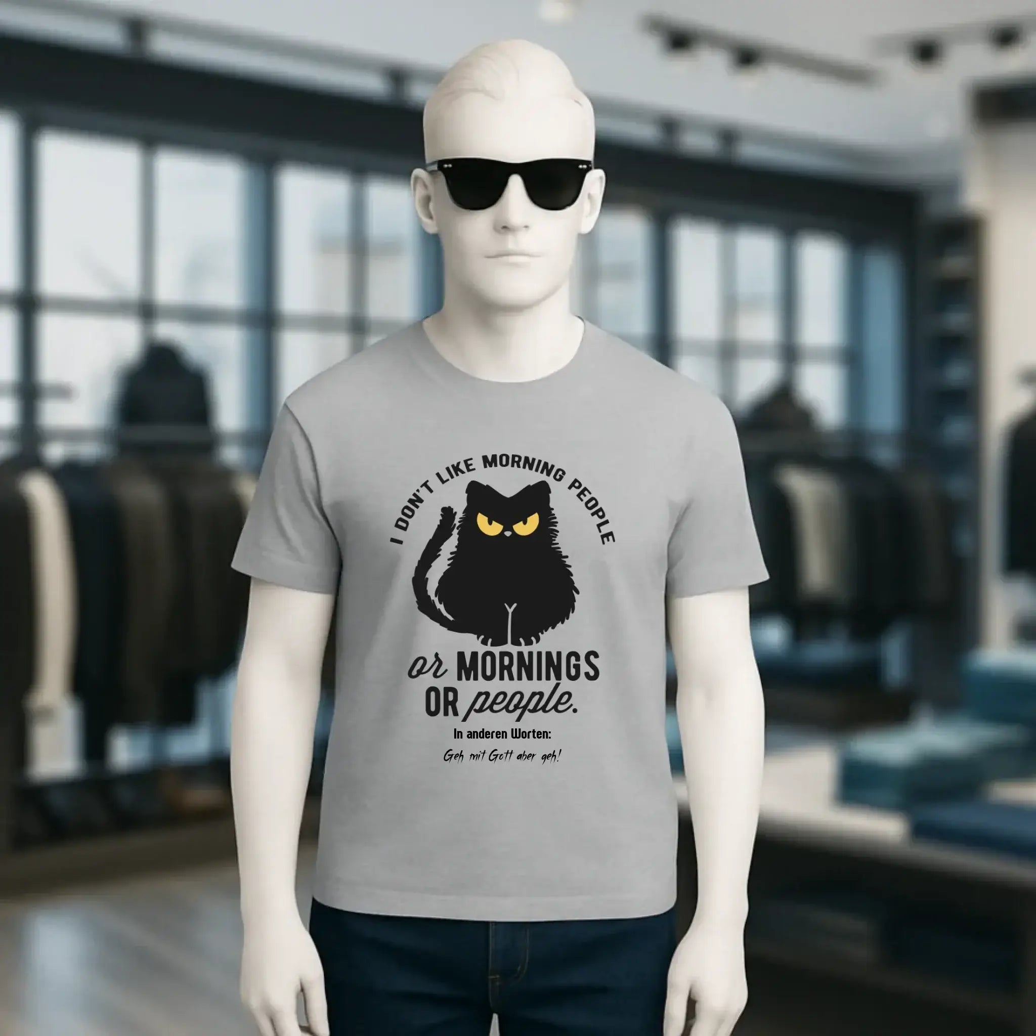 MORNING PEOPLE CAT • Katze • Unisex Premium T-Shirt XS-5XL aus Bio-Baumwolle für Damen & Herren • Exklusivdesign • personalisiert