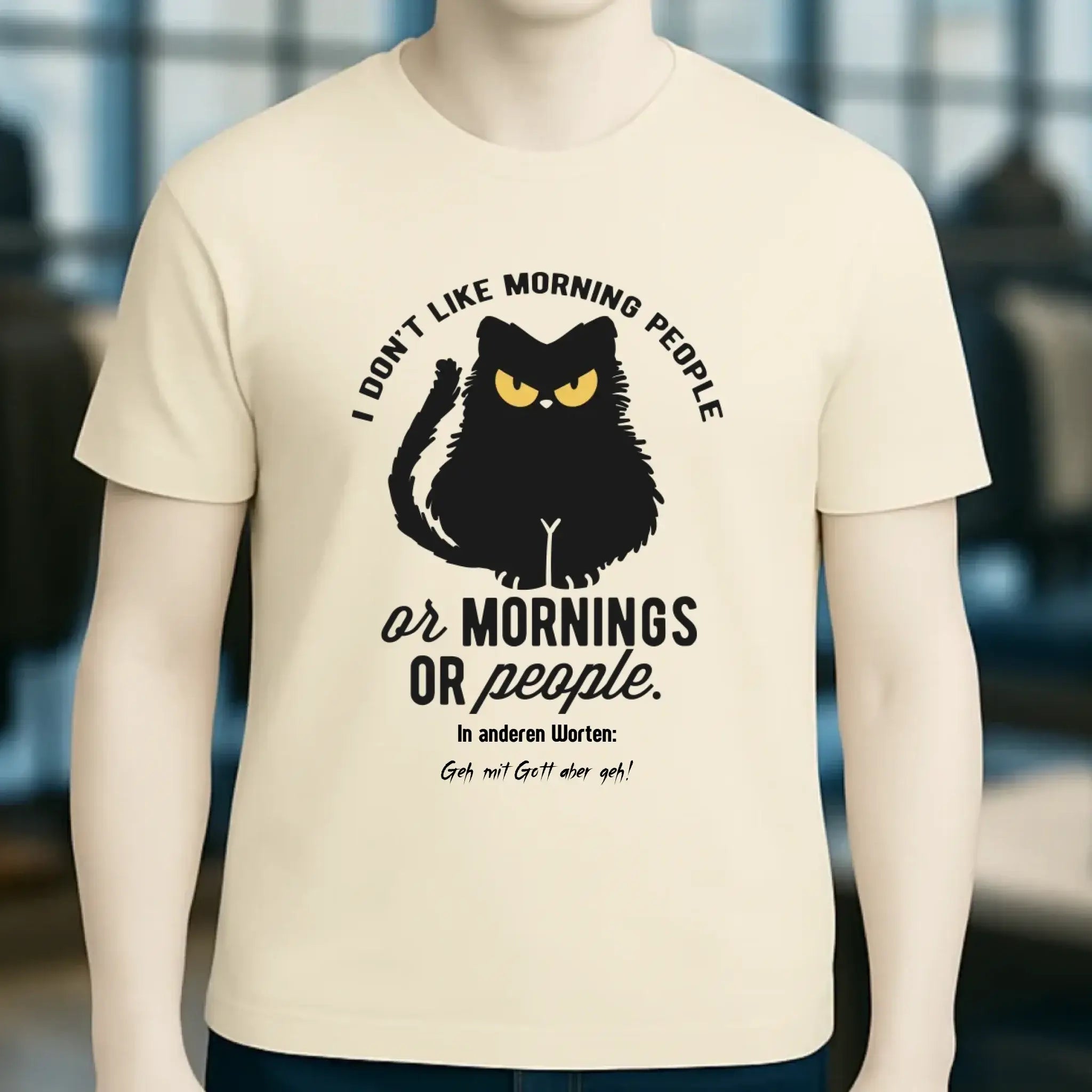 MORNING PEOPLE CAT • Katze • Unisex Premium T-Shirt XS-5XL aus Bio-Baumwolle für Damen & Herren • Exklusivdesign • personalisiert
