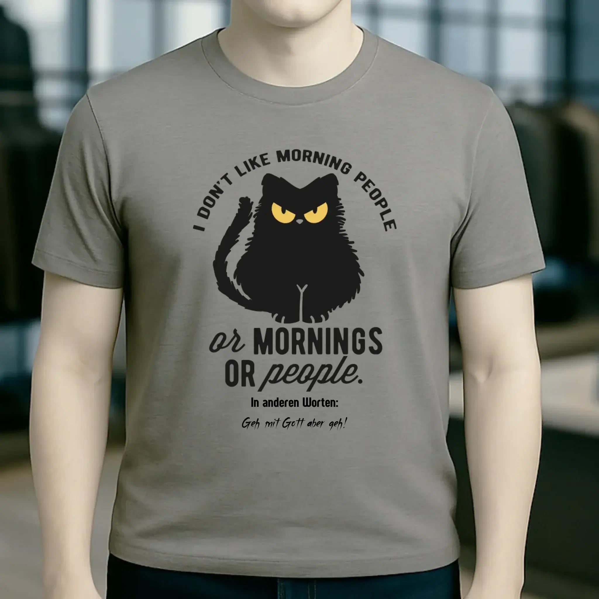 MORNING PEOPLE CAT • Katze • Unisex Premium T-Shirt XS-5XL aus Bio-Baumwolle für Damen & Herren • Exklusivdesign • personalisiert