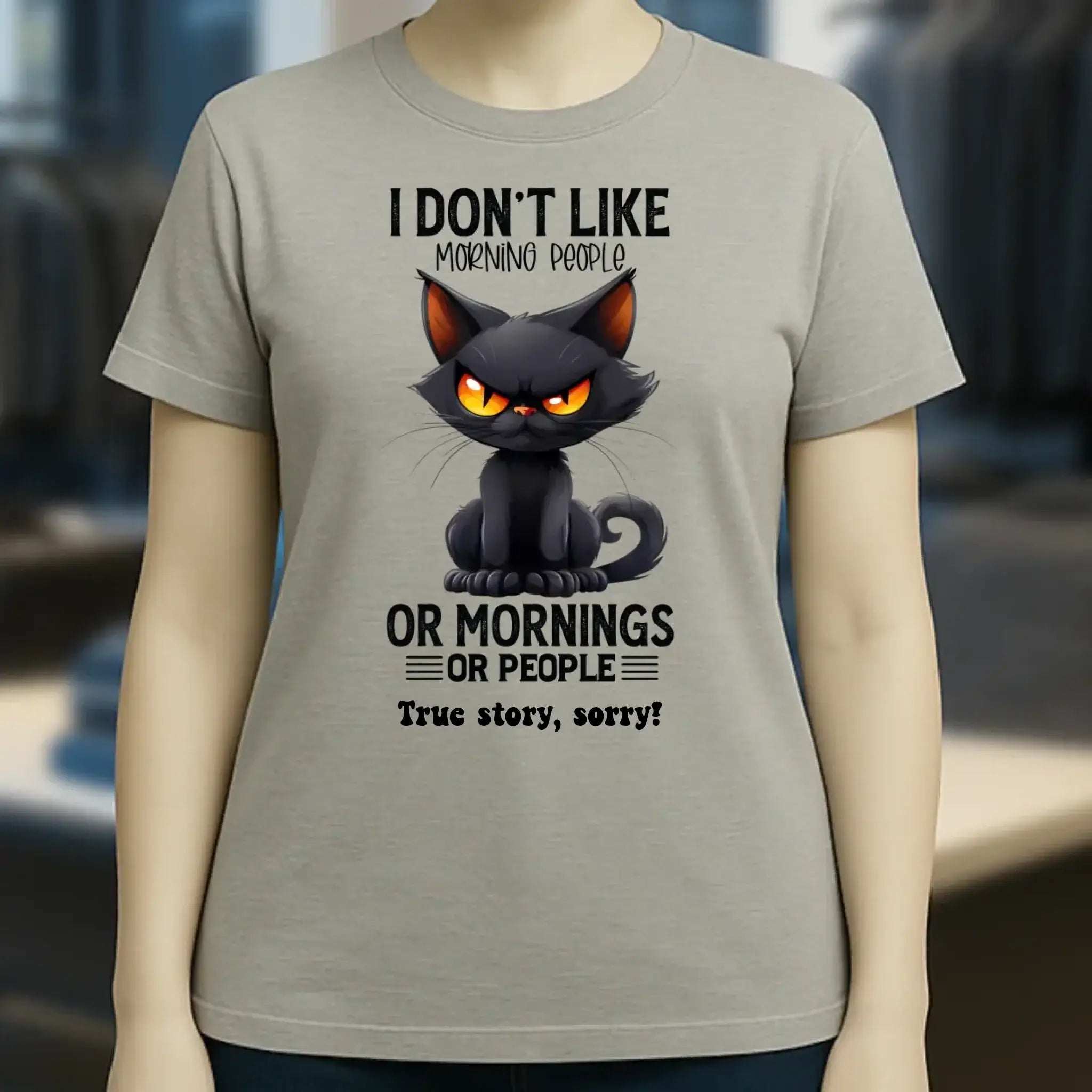 Morning people • Katze • Ladies Premium T-Shirt XS-2XL aus Bio-Baumwolle für Damen • Exklusivdesign • personalisiert