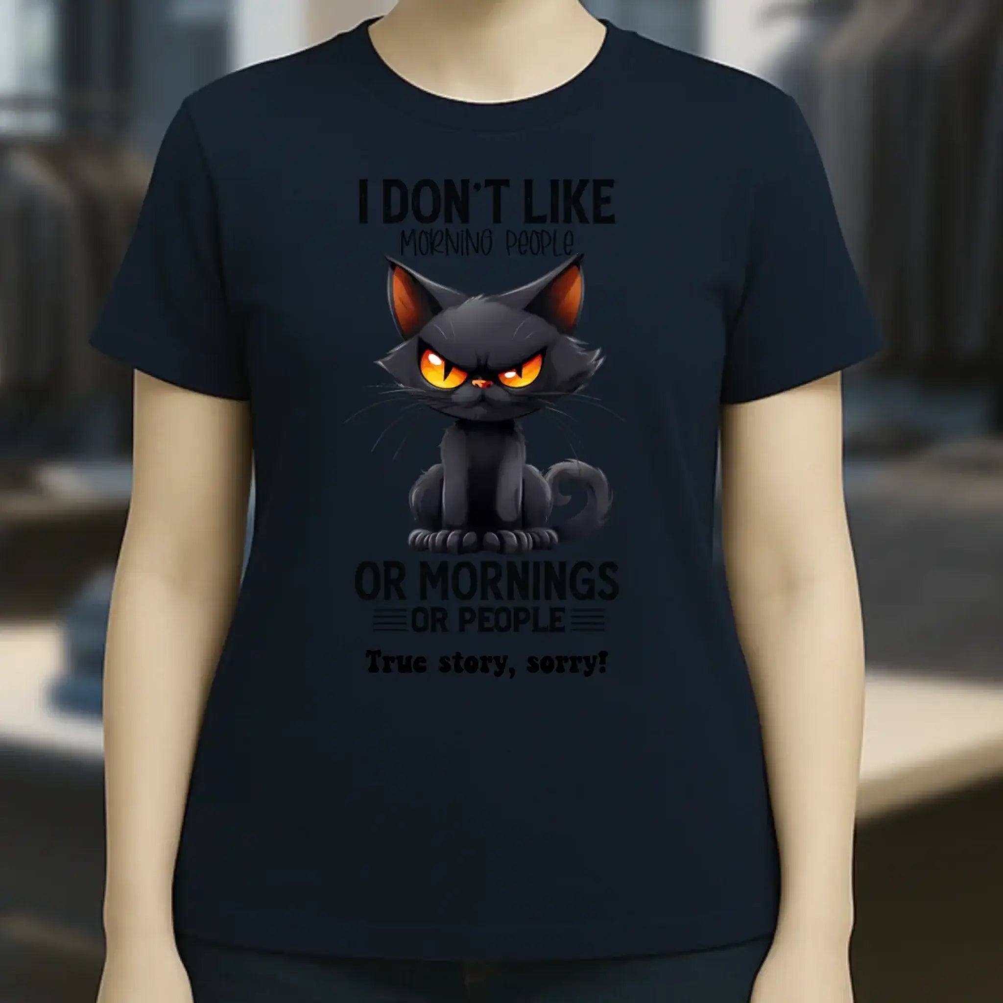 Morning people • Katze • Ladies Premium T-Shirt XS-2XL aus Bio-Baumwolle für Damen • Exklusivdesign • personalisiert