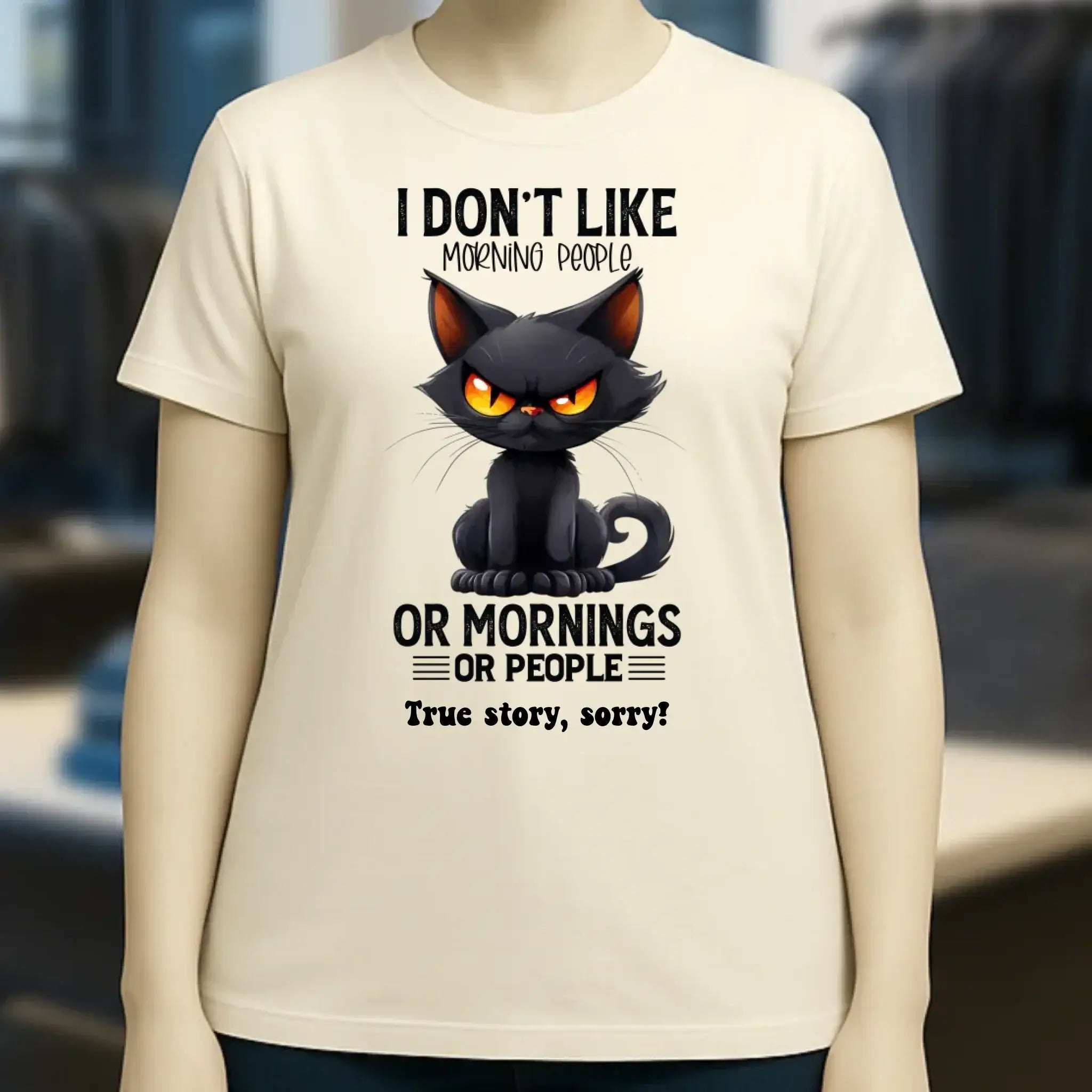 Morning people • Katze • Ladies Premium T-Shirt XS-2XL aus Bio-Baumwolle für Damen • Exklusivdesign • personalisiert