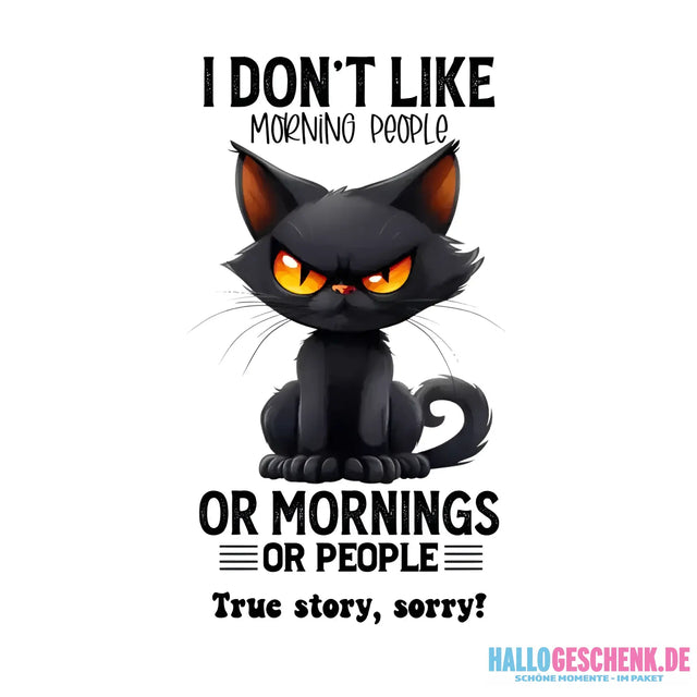 Morning people • Katze • STICKER 20x20 cm (Aufkleber) • personalisiert - White / OneSize / ausgestanzter Sticker 20x20
