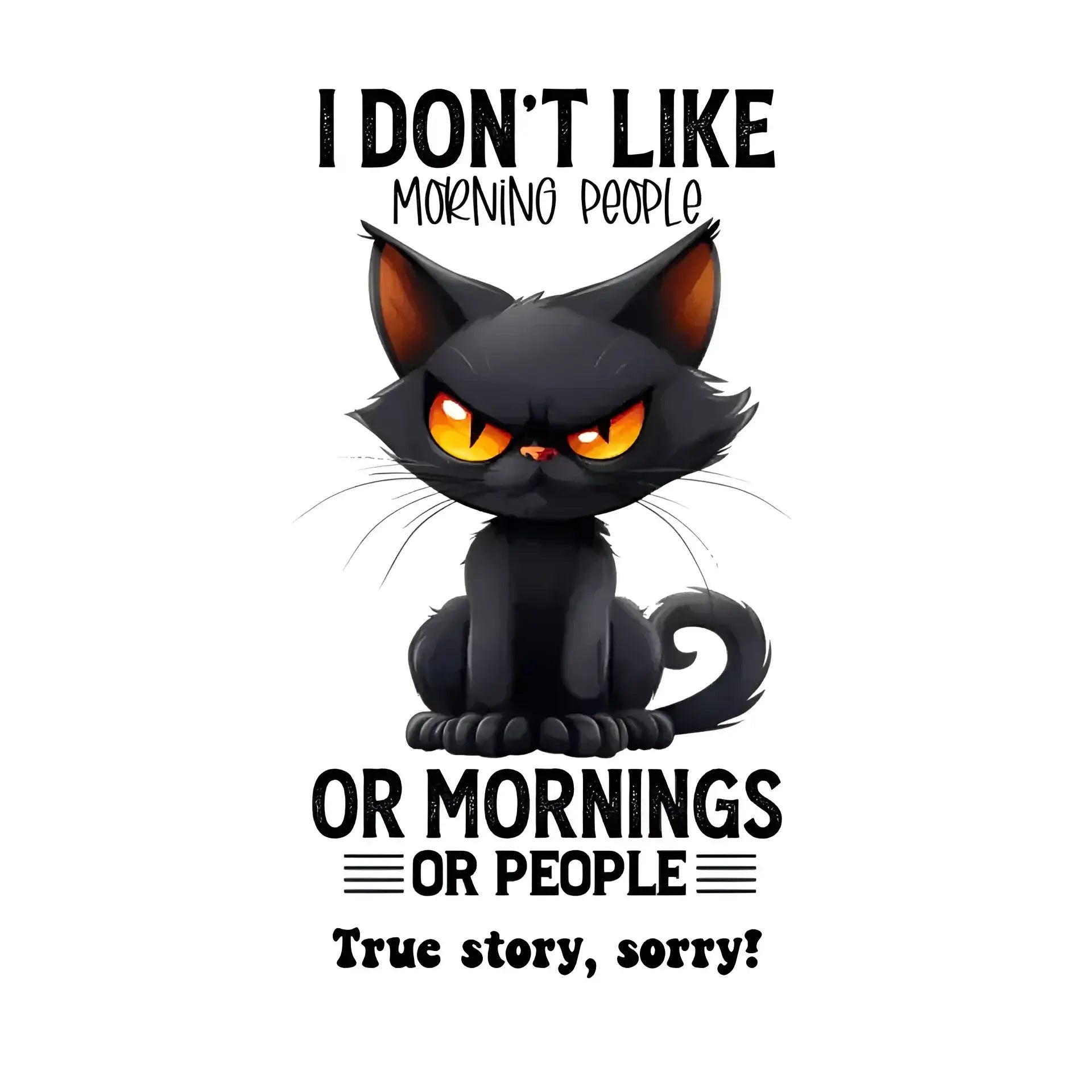 Morning people • Katze • STICKER 20x20 cm (Aufkleber) • personalisiert - White / OneSize / ausgestanzter Sticker 20x20