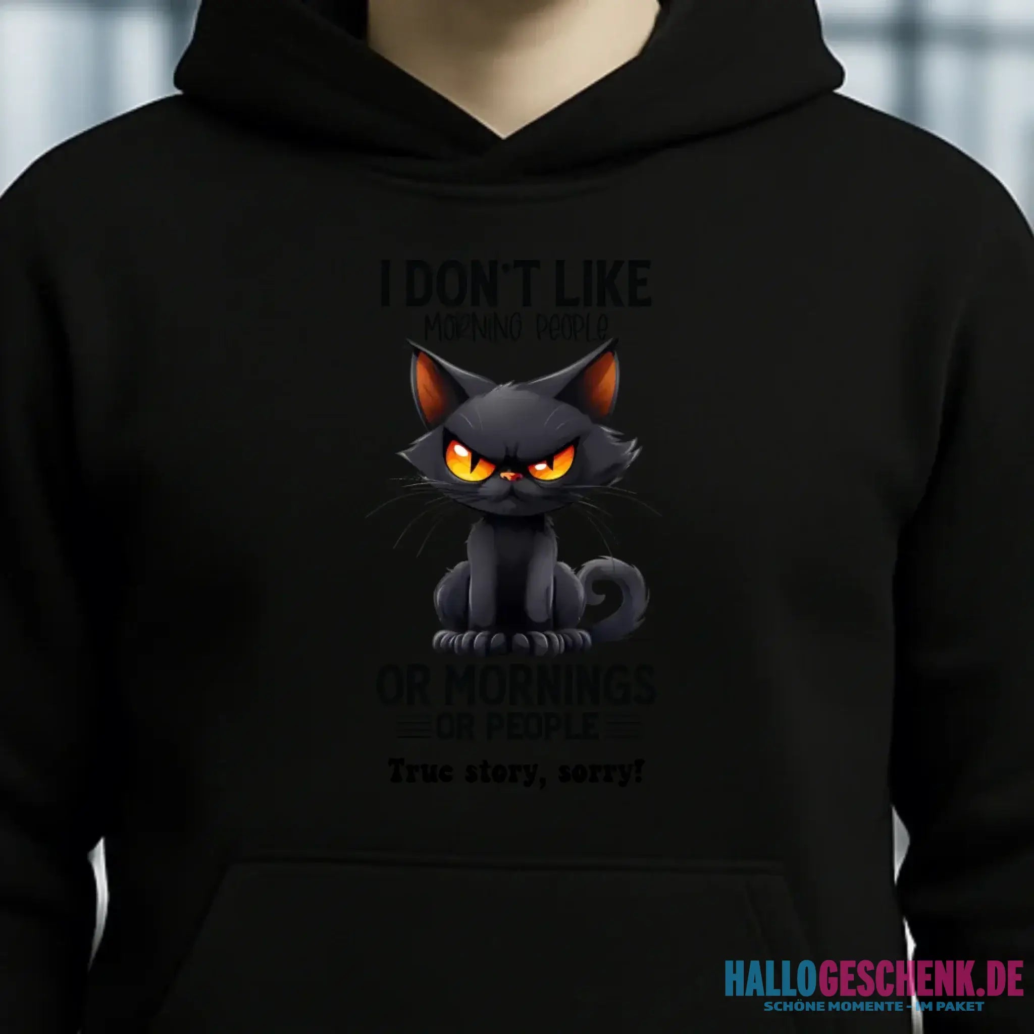 Morning people • Katze • Unisex Premium Hoodie XS-5XL aus Bio-Baumwolle für Damen & Herren • Exklusivdesign • personalisiert
