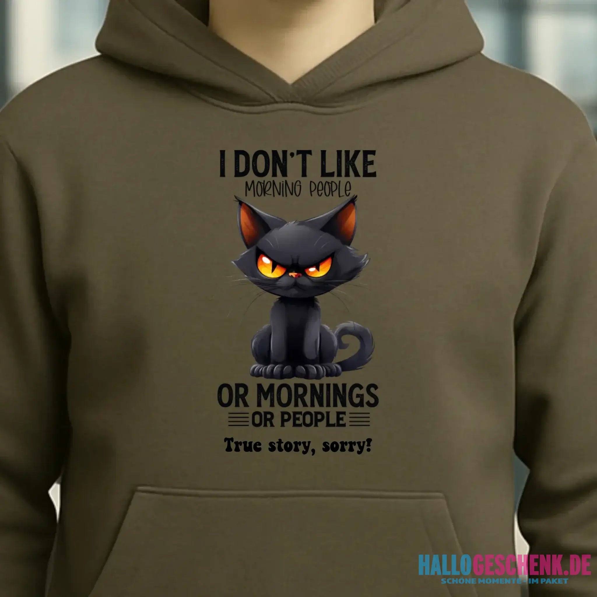 Morning people • Katze • Unisex Premium Hoodie XS-5XL aus Bio-Baumwolle für Damen & Herren • Exklusivdesign • personalisiert