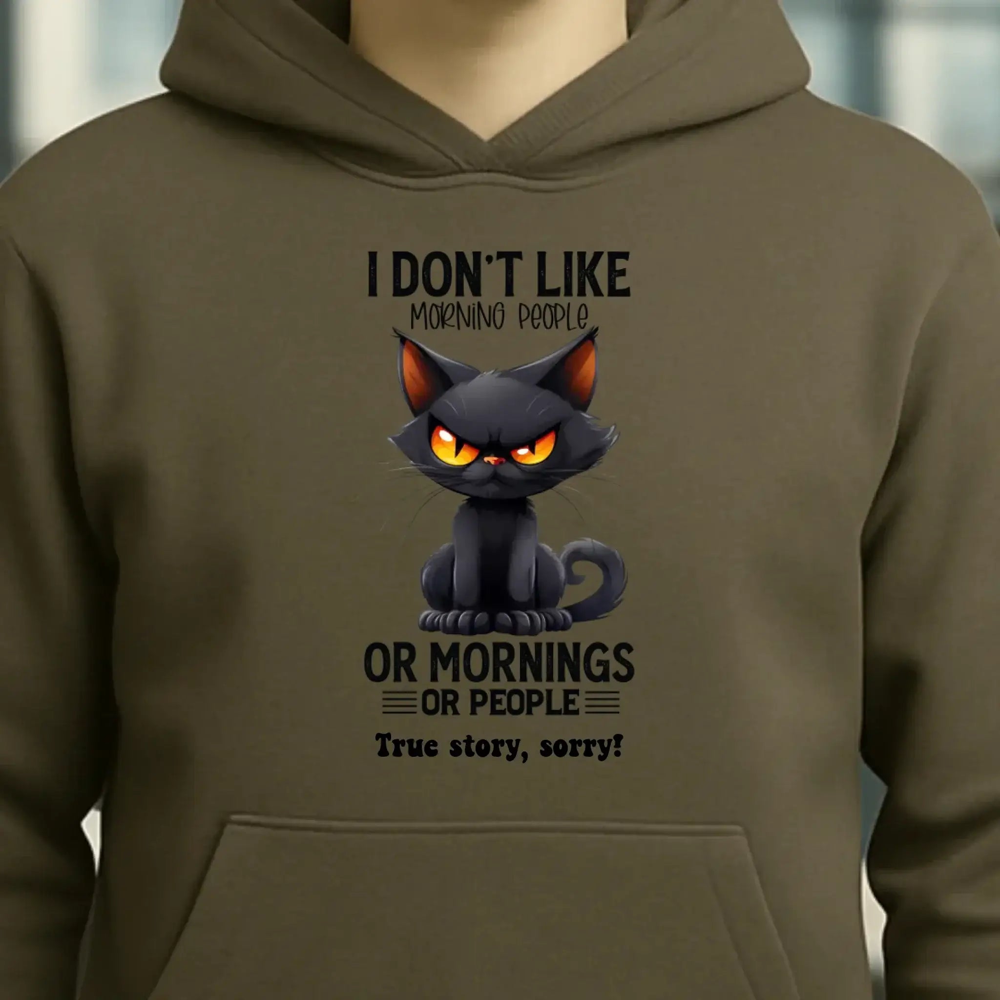 Morning people • Katze • Unisex Premium Hoodie XS-5XL aus Bio-Baumwolle für Damen & Herren • Exklusivdesign • personalisiert