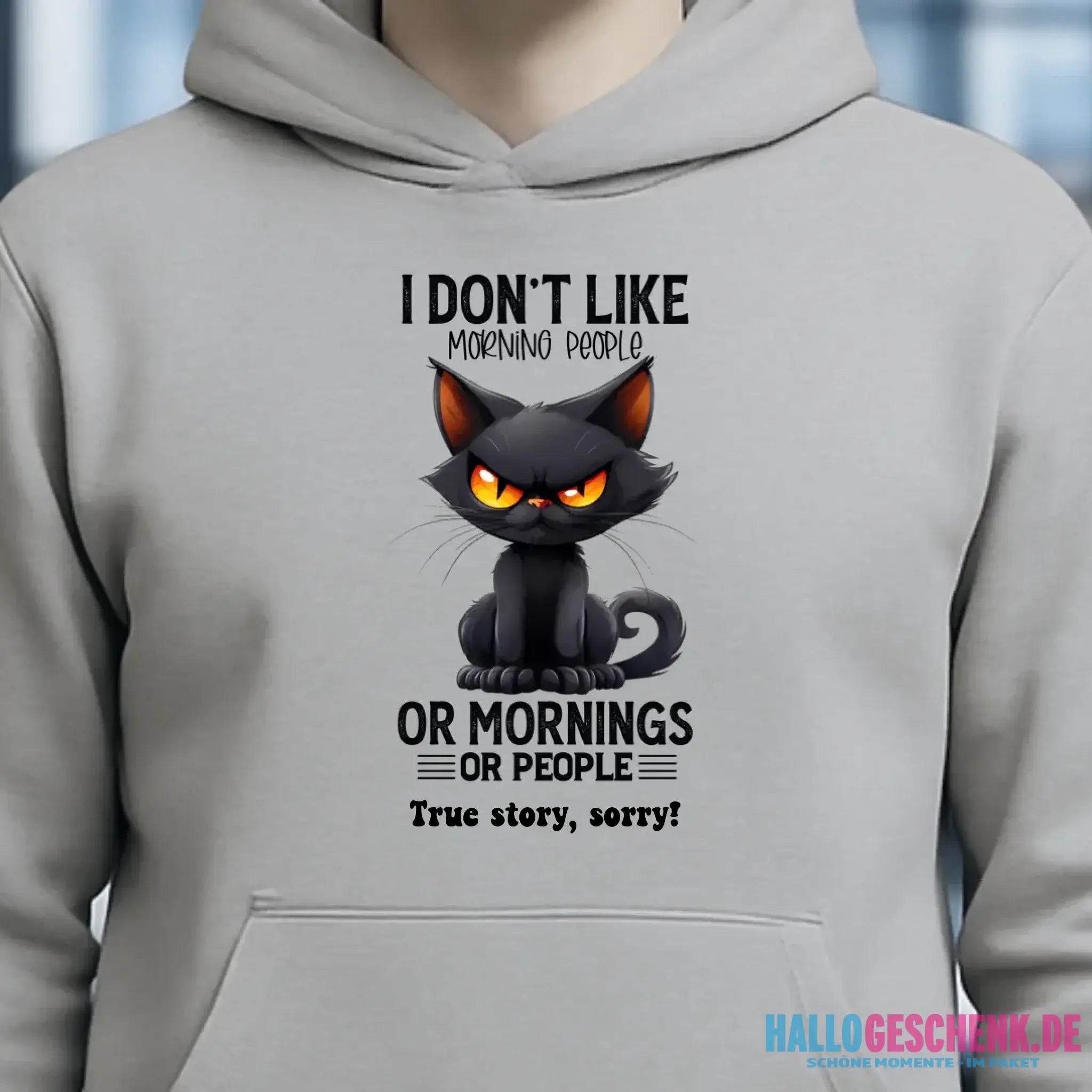 Morning people • Katze • Unisex Premium Hoodie XS-5XL aus Bio-Baumwolle für Damen & Herren • Exklusivdesign • personalisiert