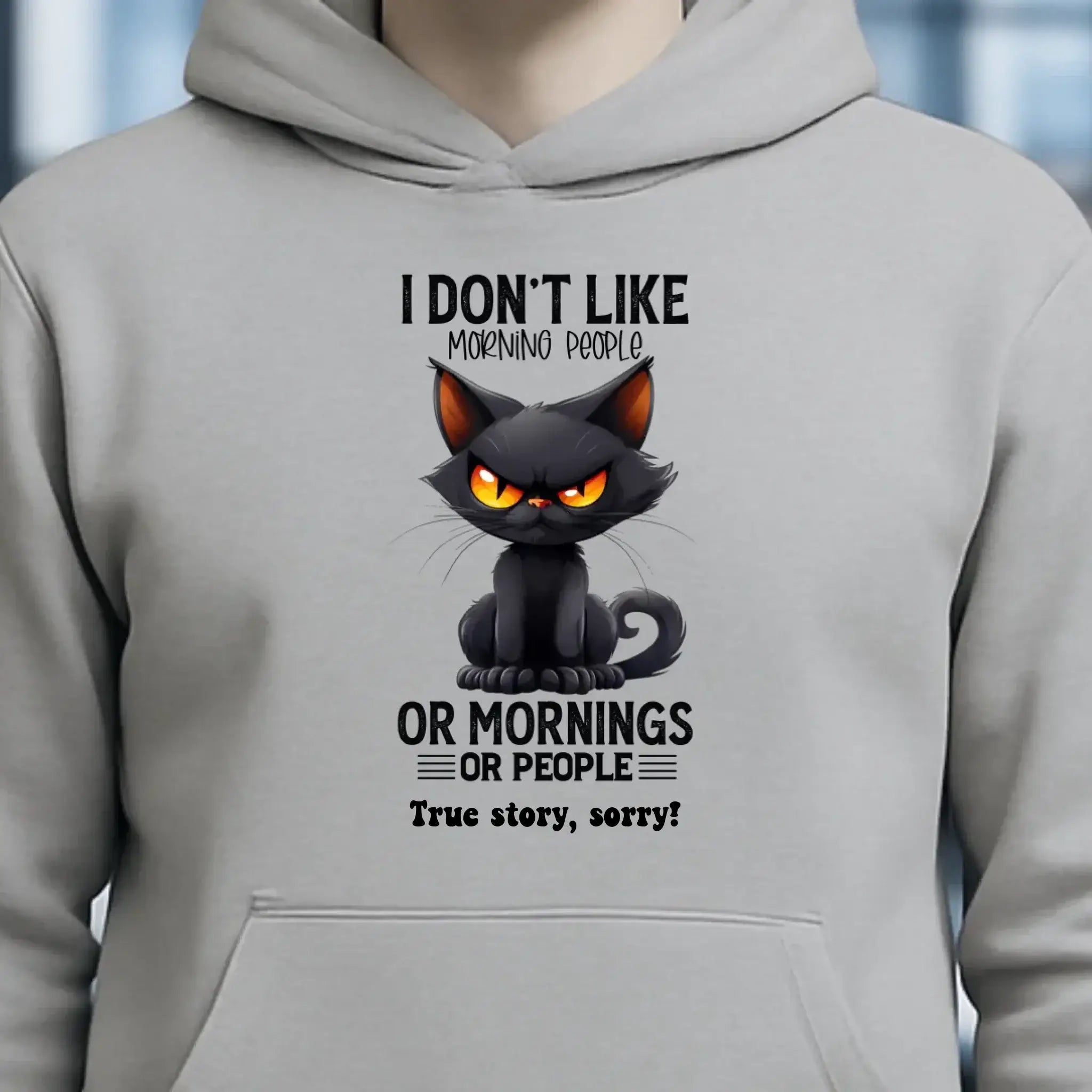 Morning people • Katze • Unisex Premium Hoodie XS-5XL aus Bio-Baumwolle für Damen & Herren • Exklusivdesign • personalisiert