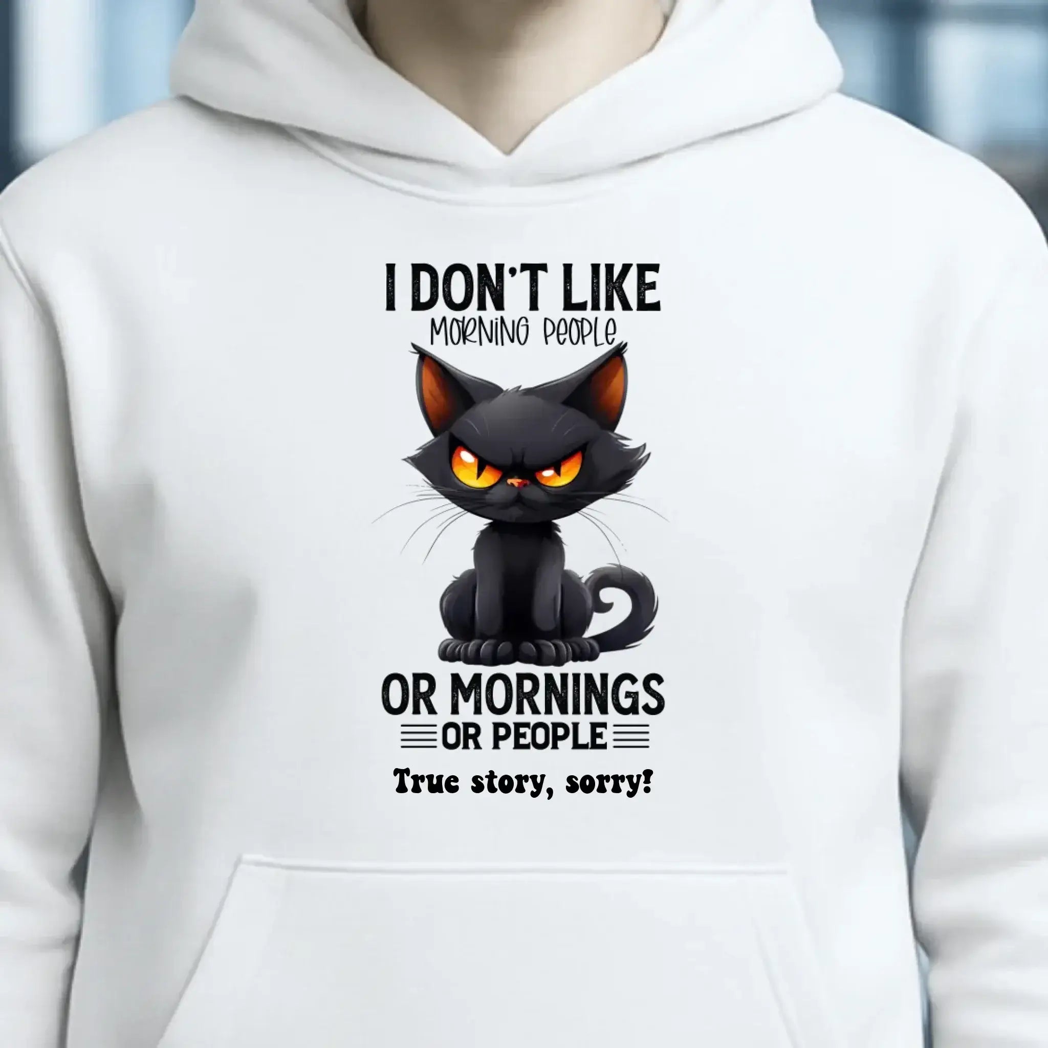 Morning people • Katze • Unisex Premium Hoodie XS-5XL aus Bio-Baumwolle für Damen & Herren • Exklusivdesign • personalisiert