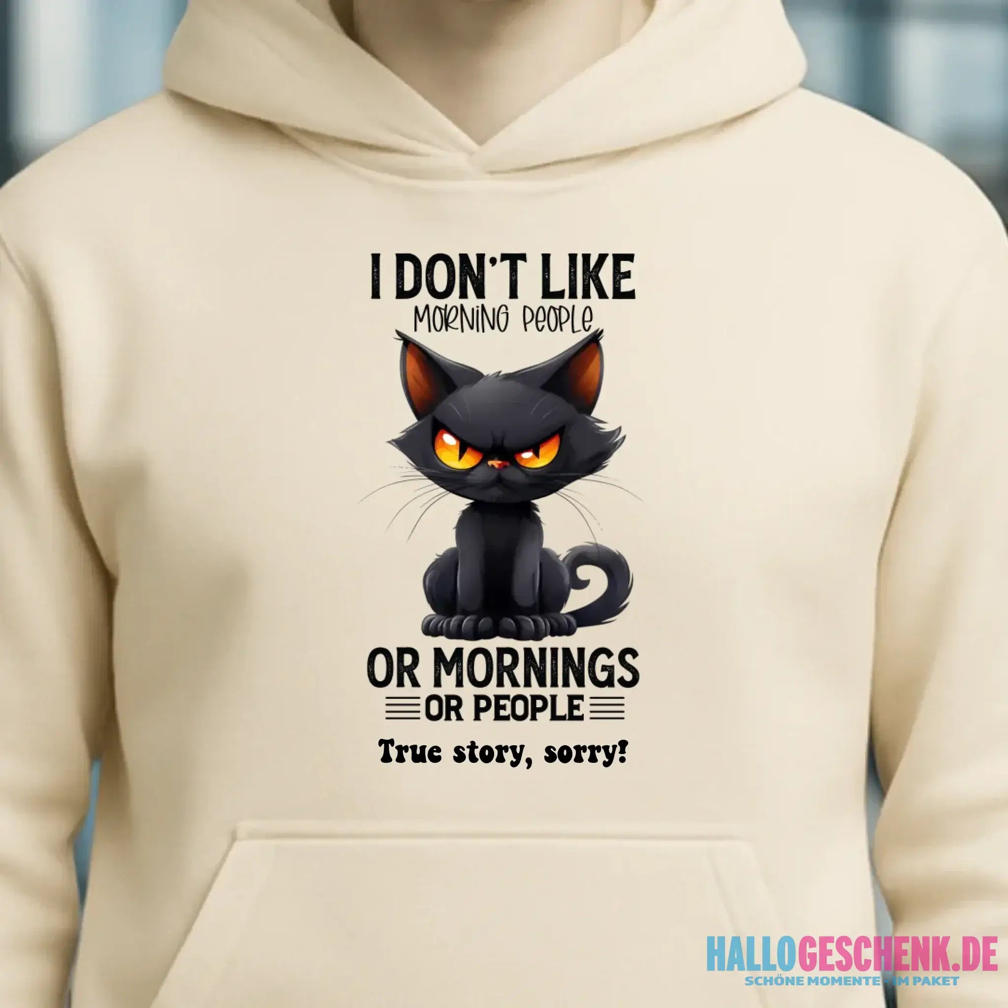 Morning people • Katze • Unisex Premium Hoodie XS-5XL aus Bio-Baumwolle für Damen & Herren • Exklusivdesign • personalisiert