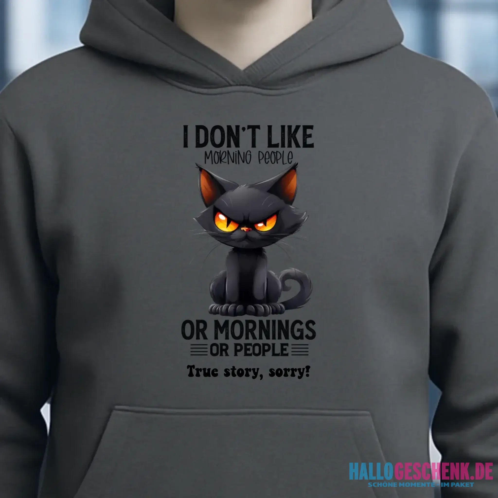Morning people • Katze • Unisex Premium Hoodie XS-5XL aus Bio-Baumwolle für Damen & Herren • Exklusivdesign • personalisiert
