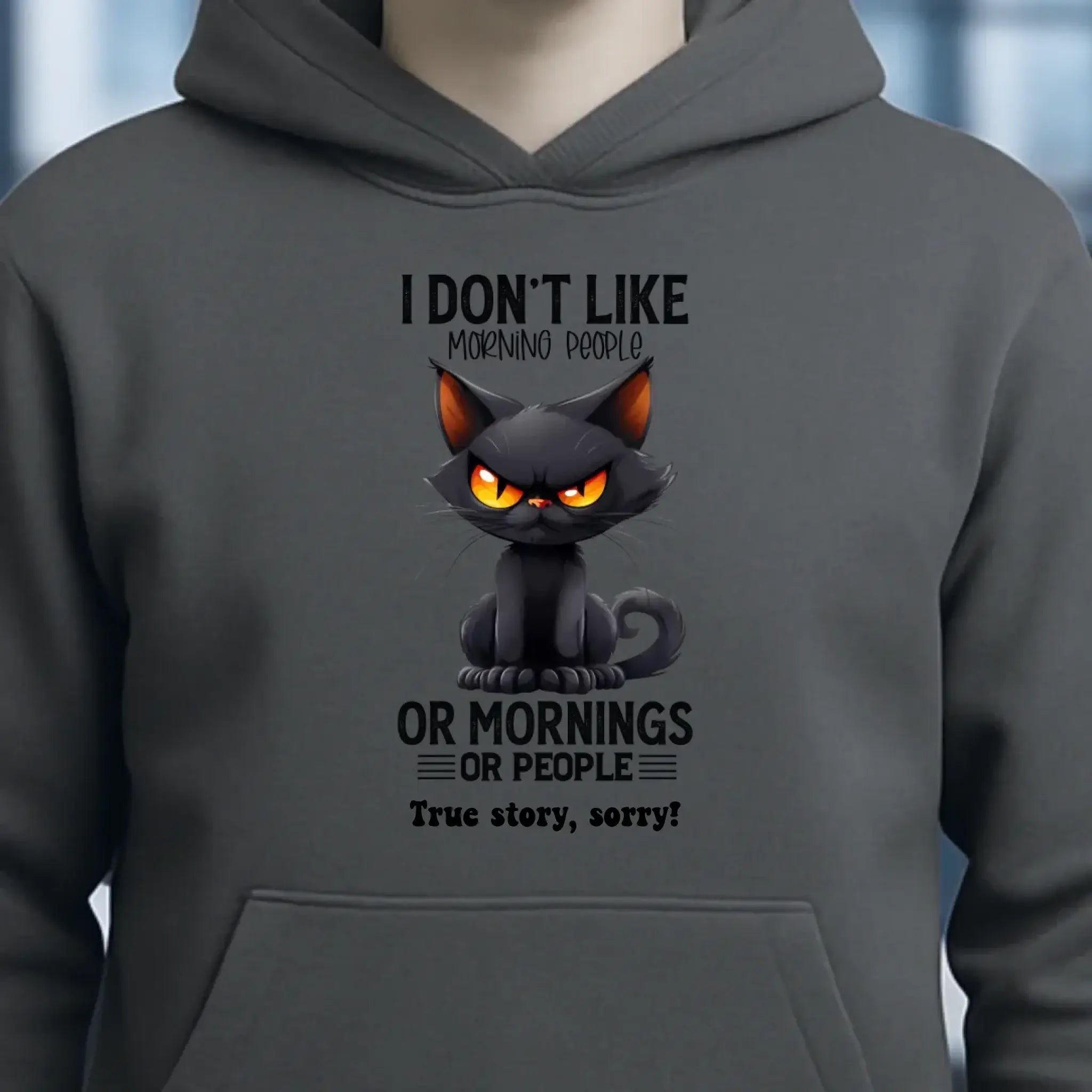 Morning people • Katze • Unisex Premium Hoodie XS-5XL aus Bio-Baumwolle für Damen & Herren • Exklusivdesign • personalisiert