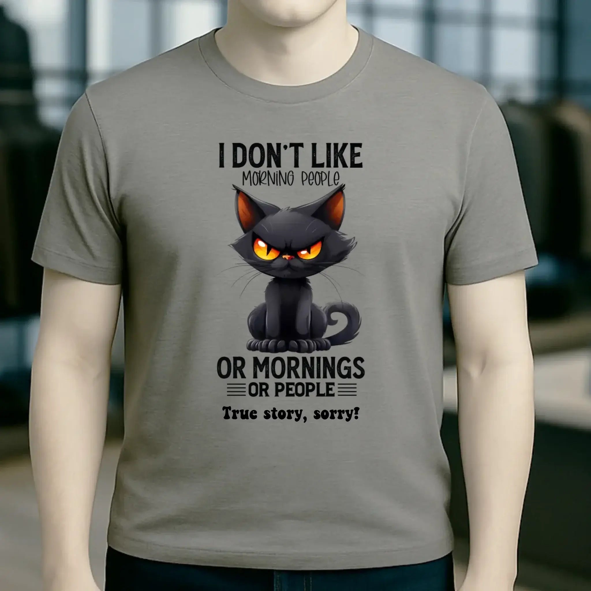 Morning people • Katze • Unisex Premium T-Shirt XS-5XL aus Bio-Baumwolle für Damen & Herren • Exklusivdesign • personalisiert