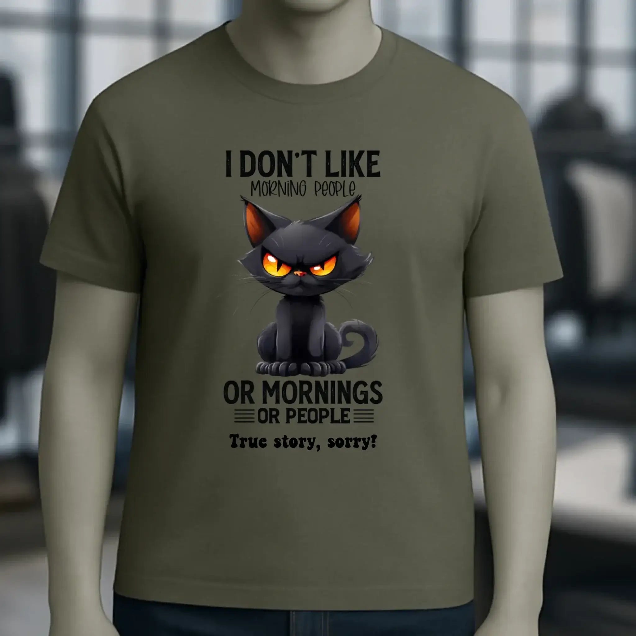 Morning people • Katze • Unisex Premium T-Shirt XS-5XL aus Bio-Baumwolle für Damen & Herren • Exklusivdesign • personalisiert
