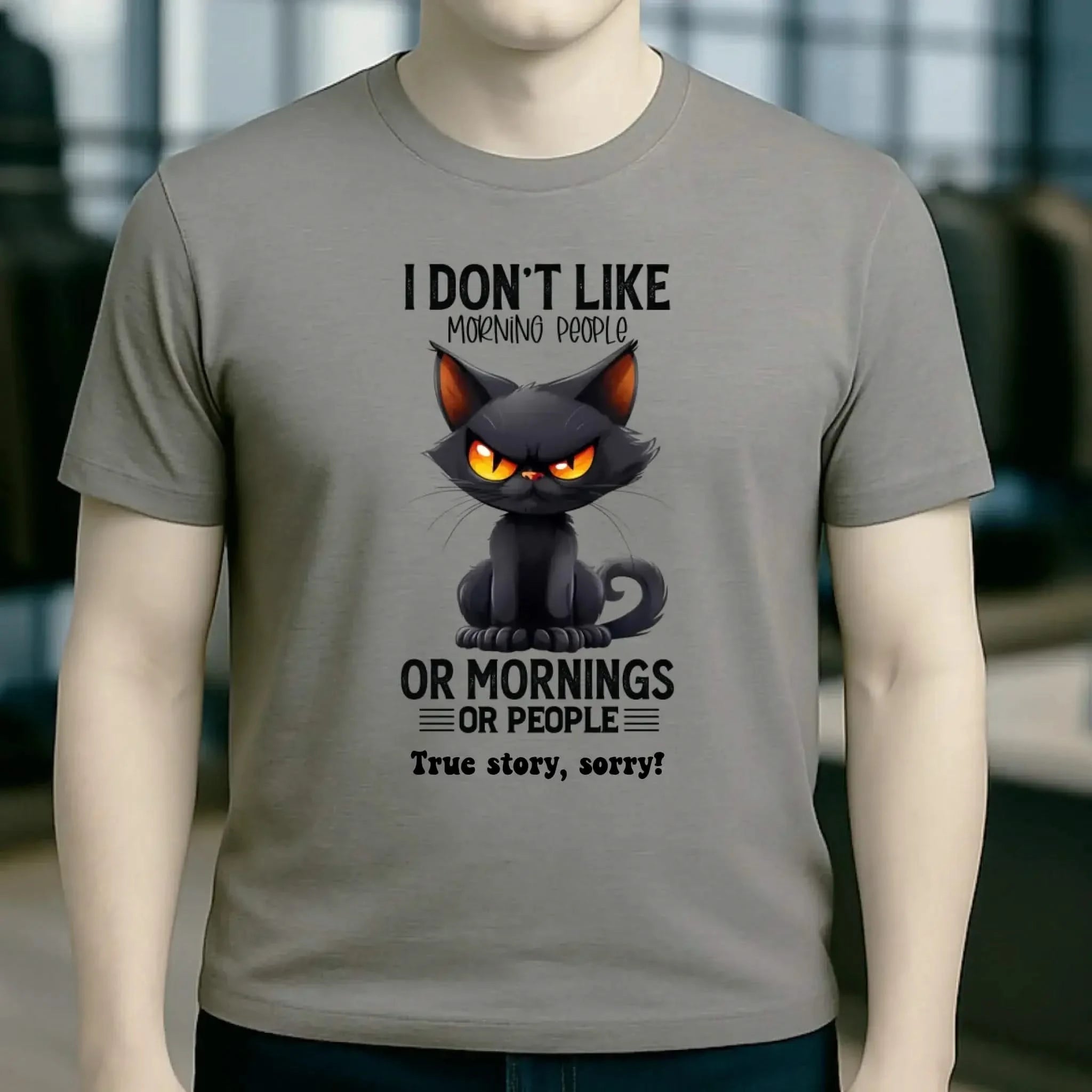 Morning people • Katze • Unisex Premium T-Shirt XS-5XL aus Bio-Baumwolle für Damen & Herren • Exklusivdesign • personalisiert