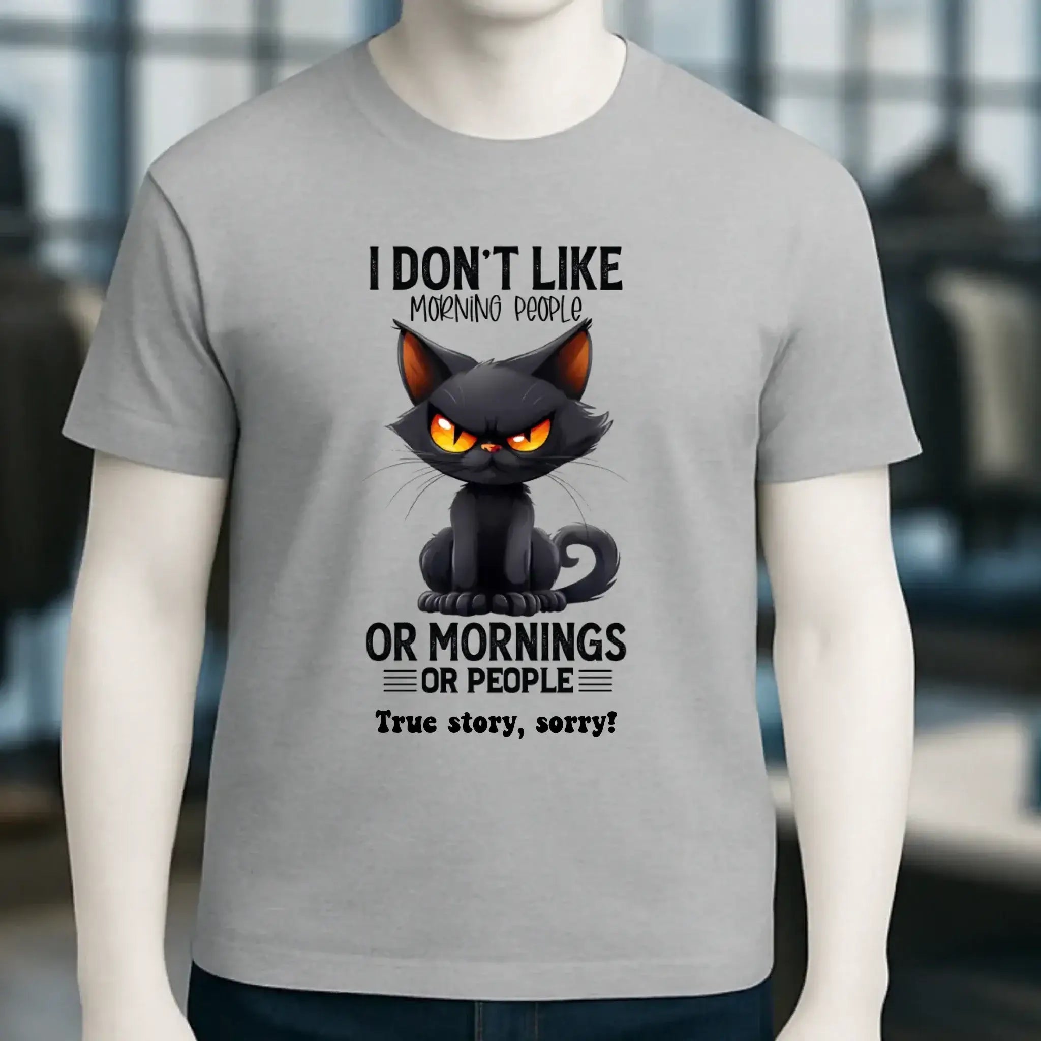 Morning people • Katze • Unisex Premium T-Shirt XS-5XL aus Bio-Baumwolle für Damen & Herren • Exklusivdesign • personalisiert