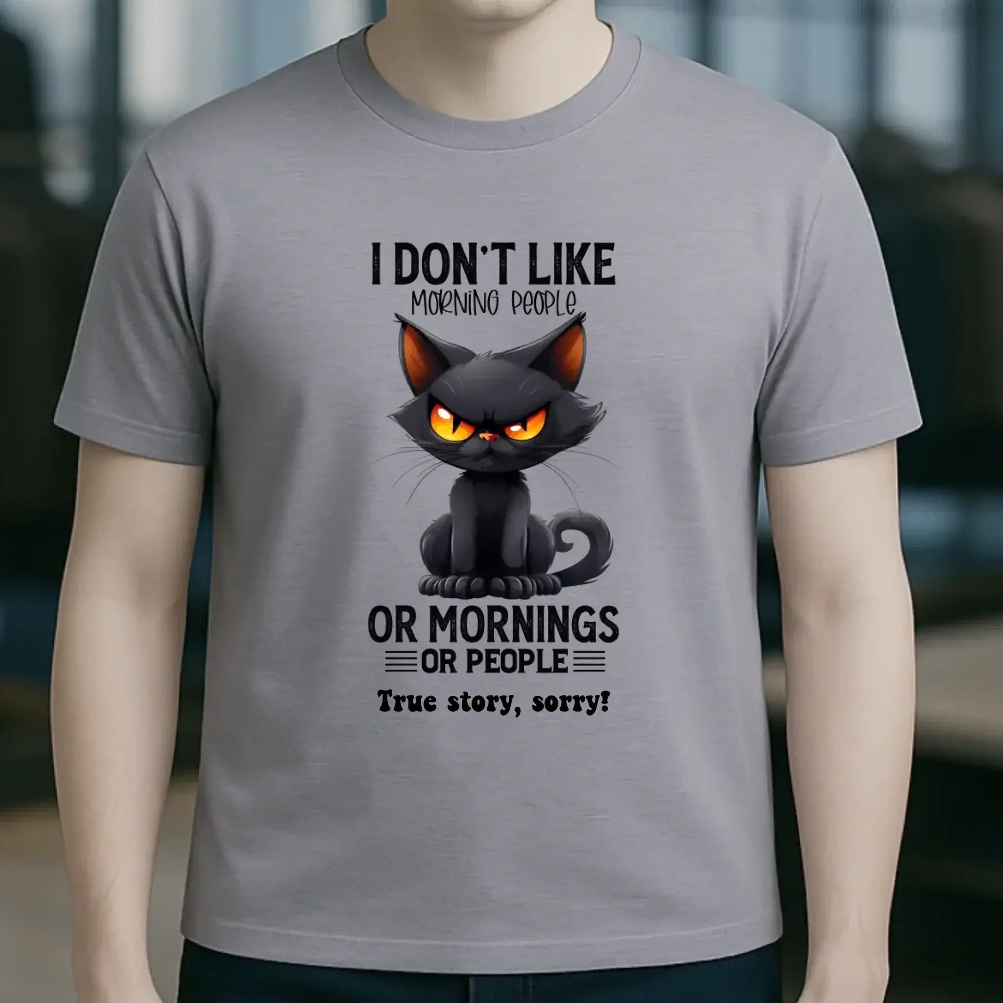 Morning people • Katze • Unisex Premium T-Shirt XS-5XL aus Bio-Baumwolle für Damen & Herren • Exklusivdesign • personalisiert